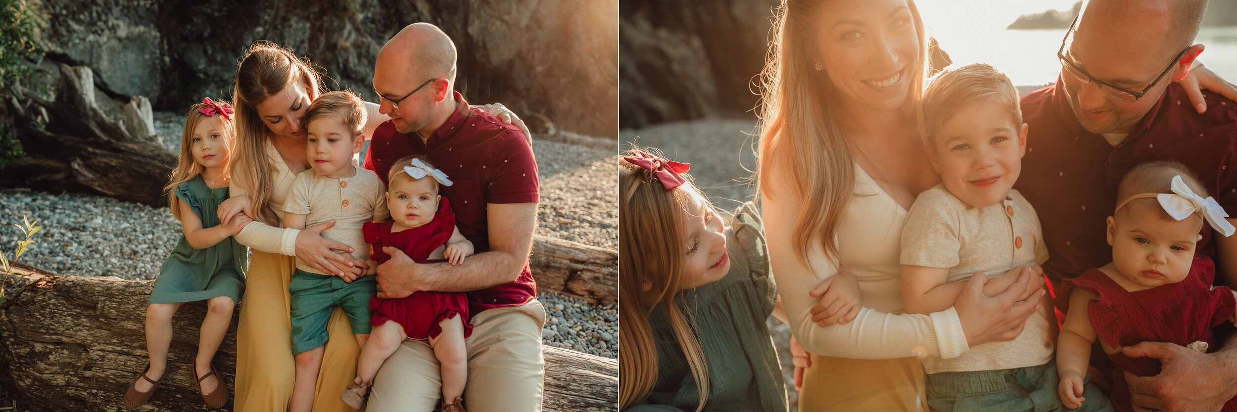  Kara Chappell Photography documents gorgeous styled family at west beach on Deception Pass State Park. 