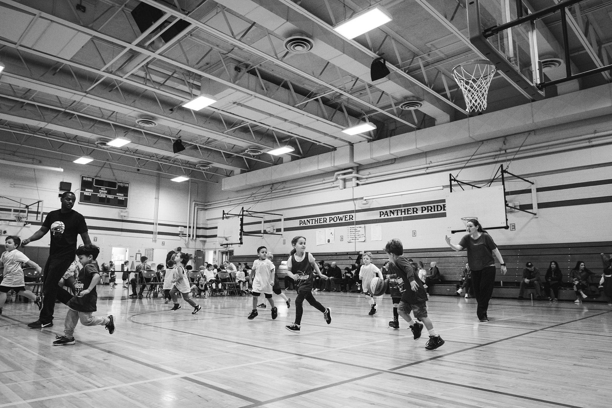 kids play basketball on Whidbey Island