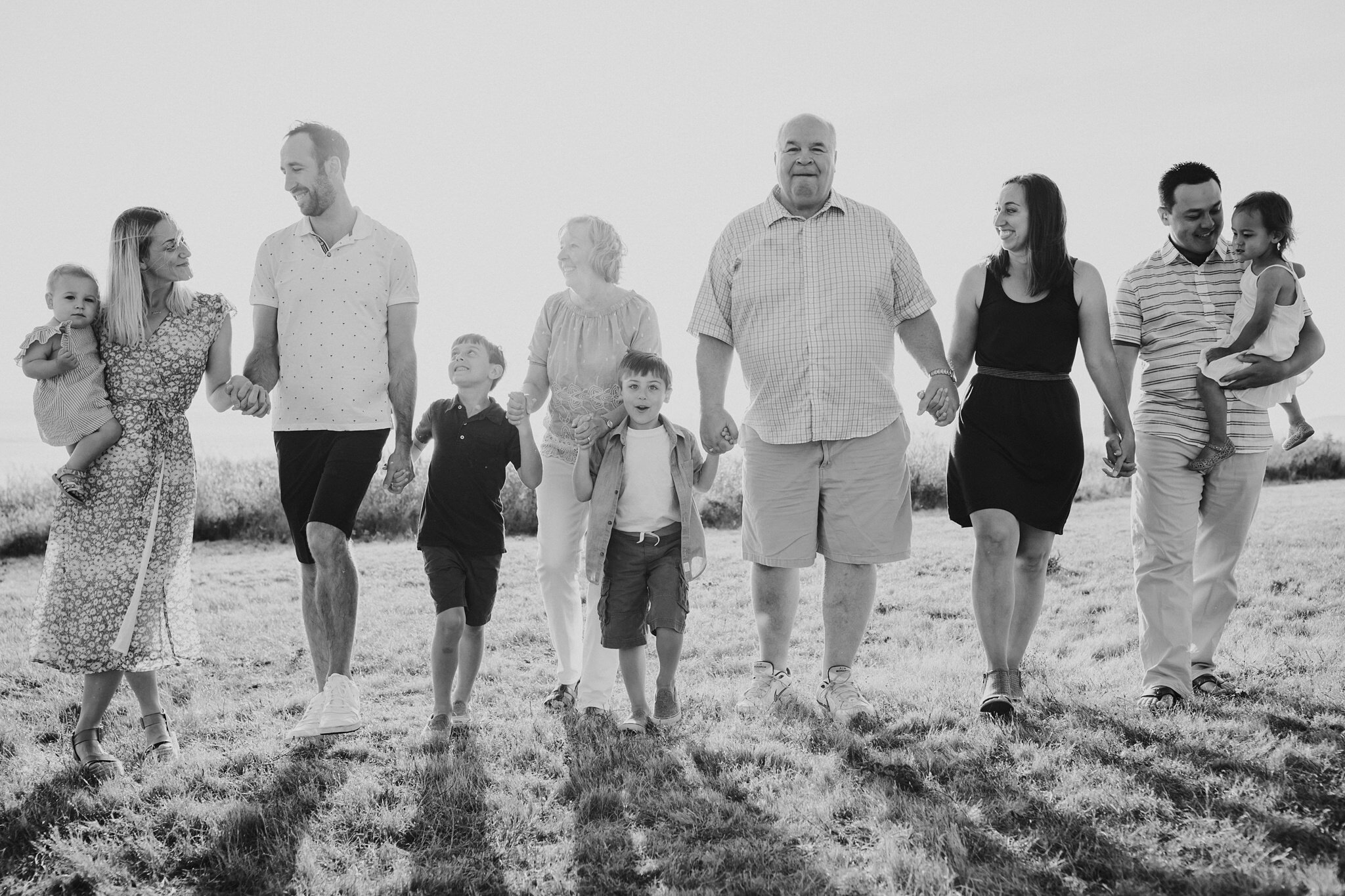 Beautiful extended family photos taken by Kara Chappell Photography at Fort Casey State Park on Whidbey Island.