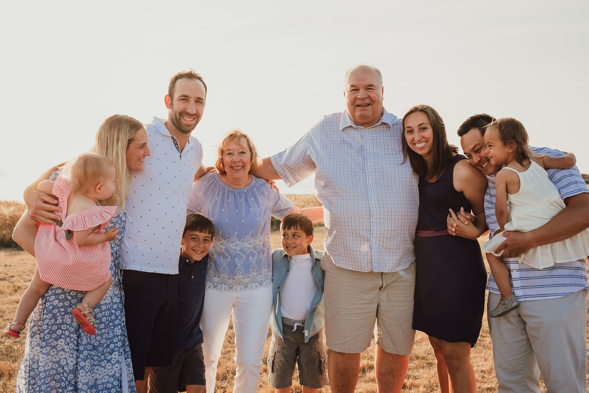 Beautiful extended family photos taken by Kara Chappell Photography at Fort Casey State Park on Whidbey Island.