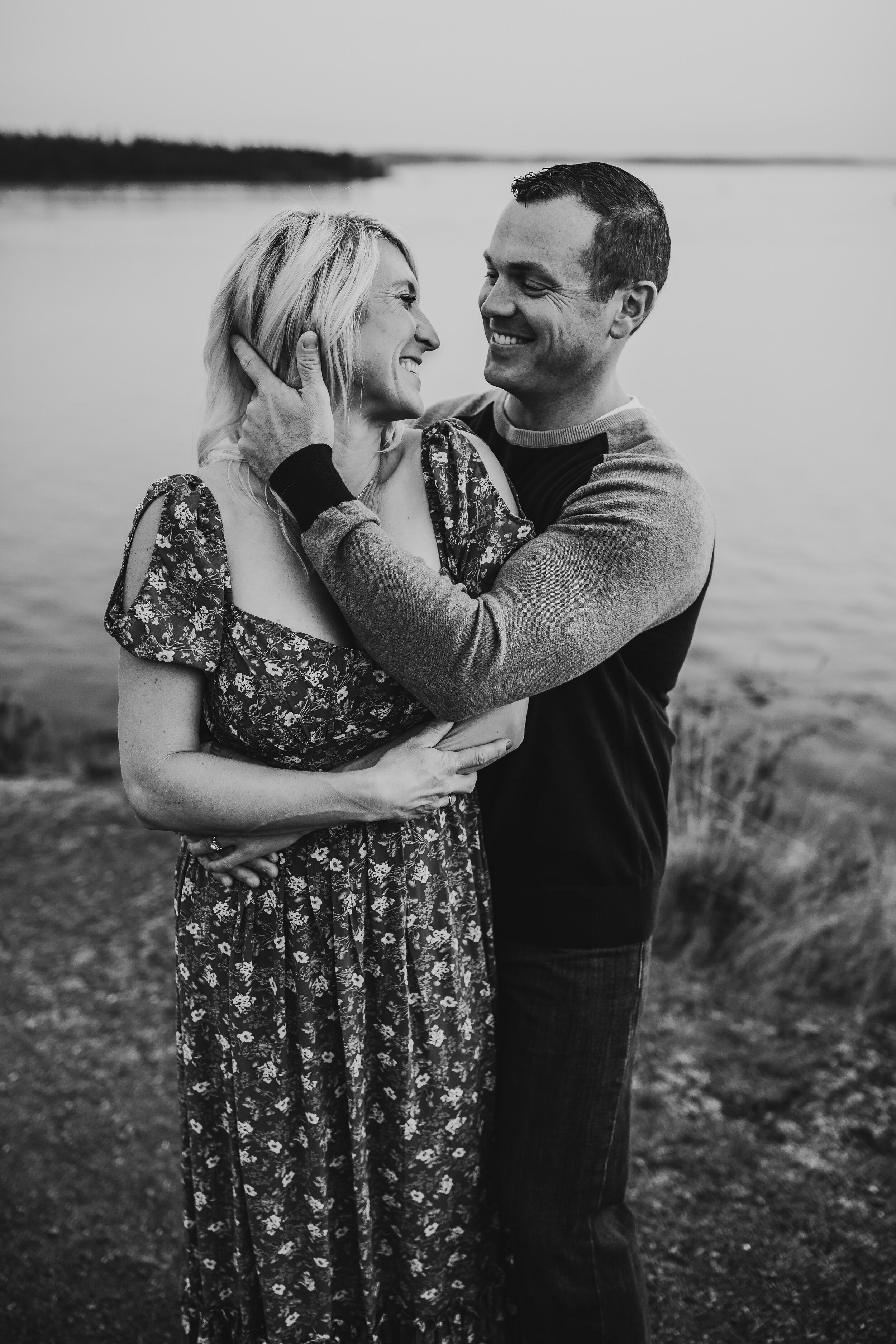 couple during photo session at Rosario Bay