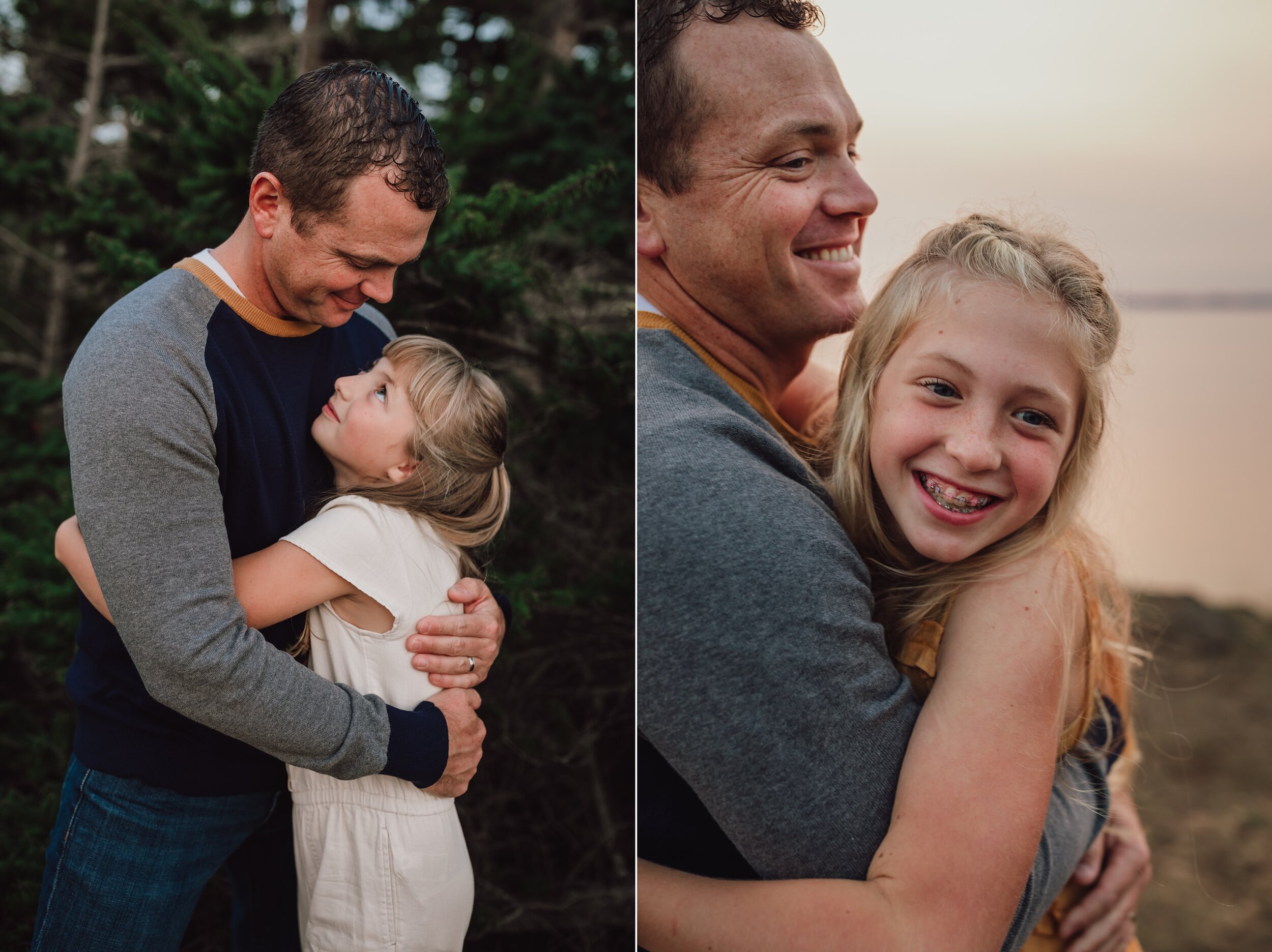 dad and daughters pose for family pictures