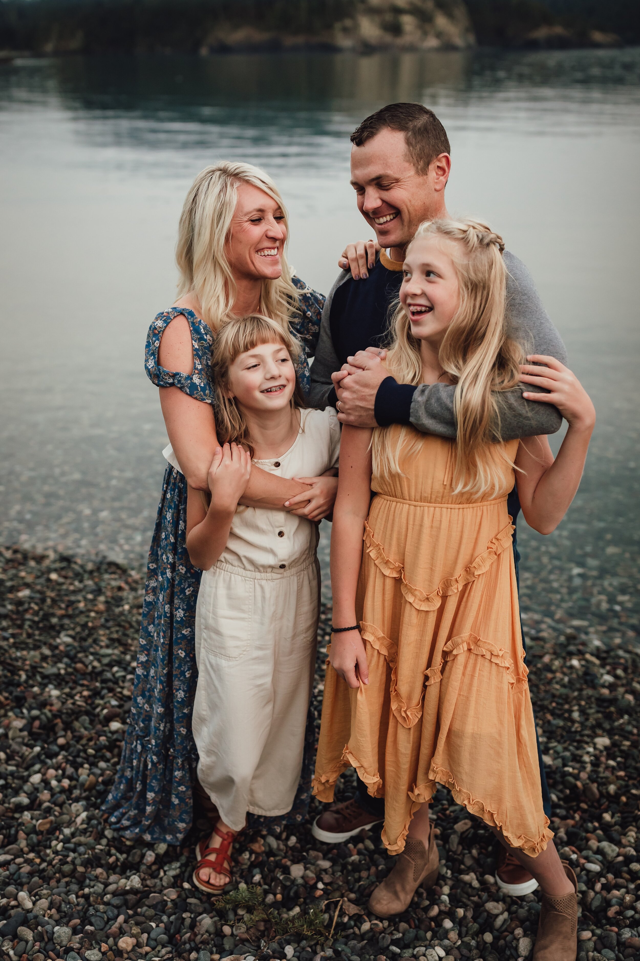 family pictures at Rosario Bay beach