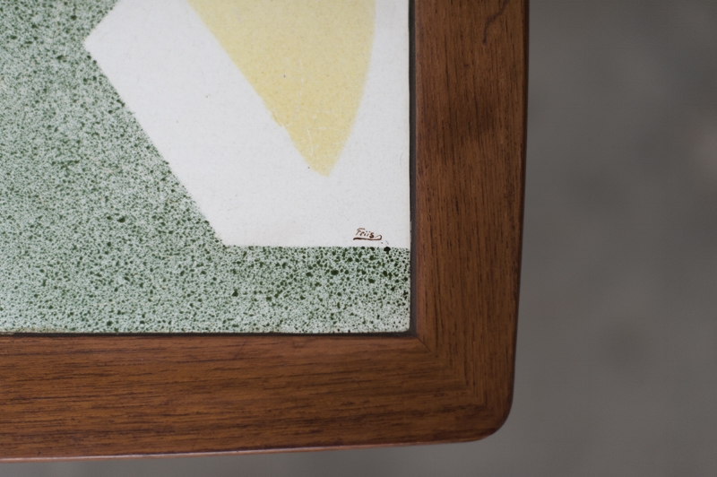 Beautiful art tiled top nest of tables.