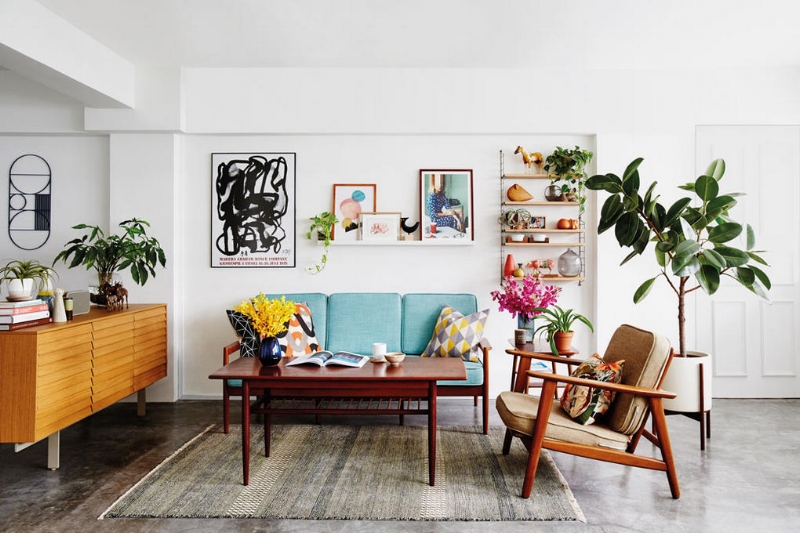 Early vintage Hans Wegner easy chair, Danish coffee table and side table in our customer's beautiful new apartment. Can you spot the Skandinavisk candle and Moebe frame from us too?