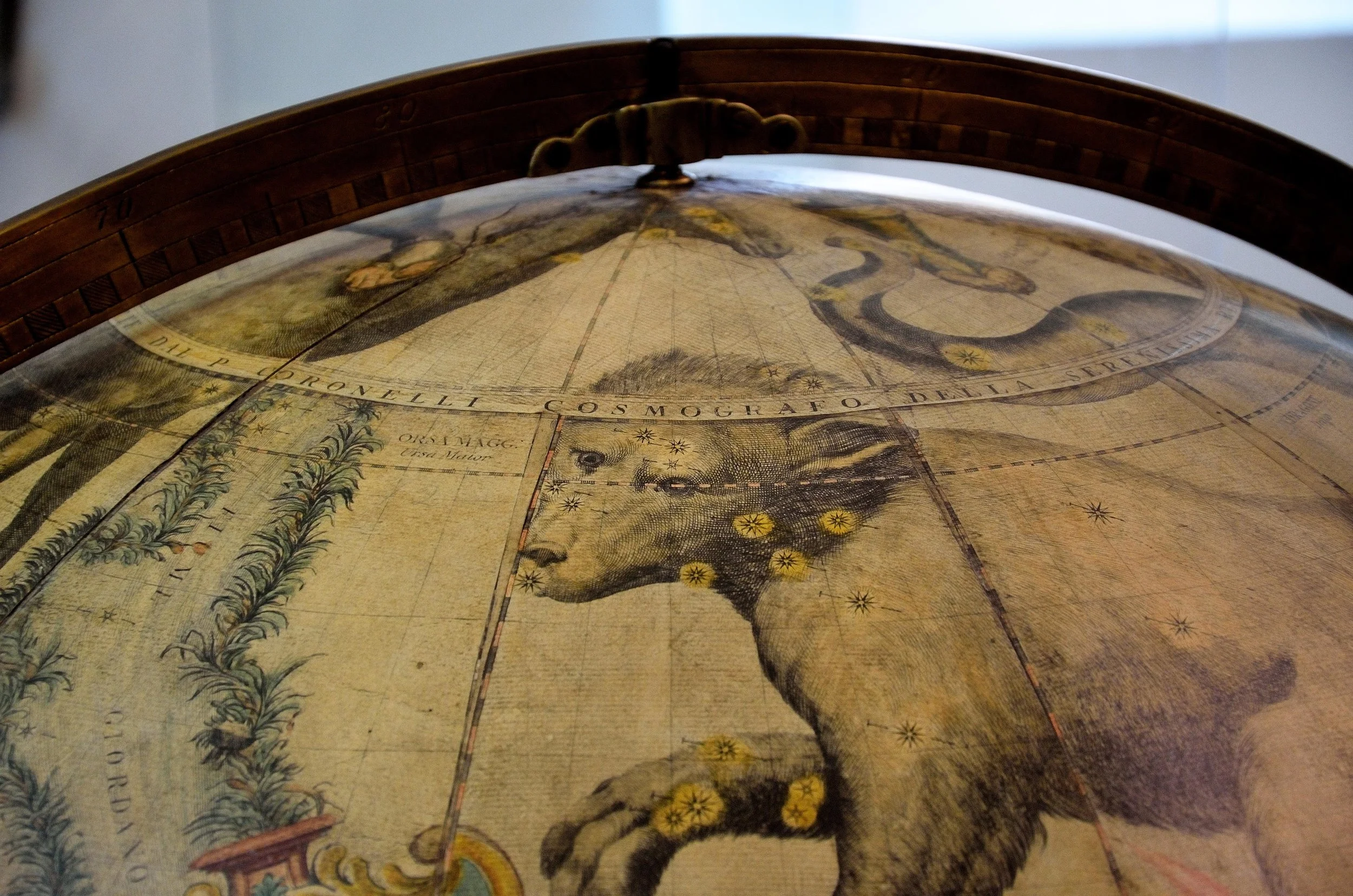 Il muso dell’Orsa Maggiore attraversato dal Circolo Polare Artico Francesco Coronelli, Globo Celeste/ Celestial globe 1683 Ristampa del 1803 dai rami originali/ Edition 1803, engraved from the original plates Venezia,Museo Storico Navale, Inv. N° 5935 Credits: Chiara Enzo and Marta Naturale, 2016