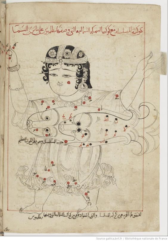From ʿAbd al-Raḥmān ibn ʿUmar al-Ṣūfī, Kitāb ṣuwar al-kawākib al-ṯābita ("Book of the Fixed Stars"), 1430-1440. Paris, BNF, MS Arabe 2489, fol.69v
