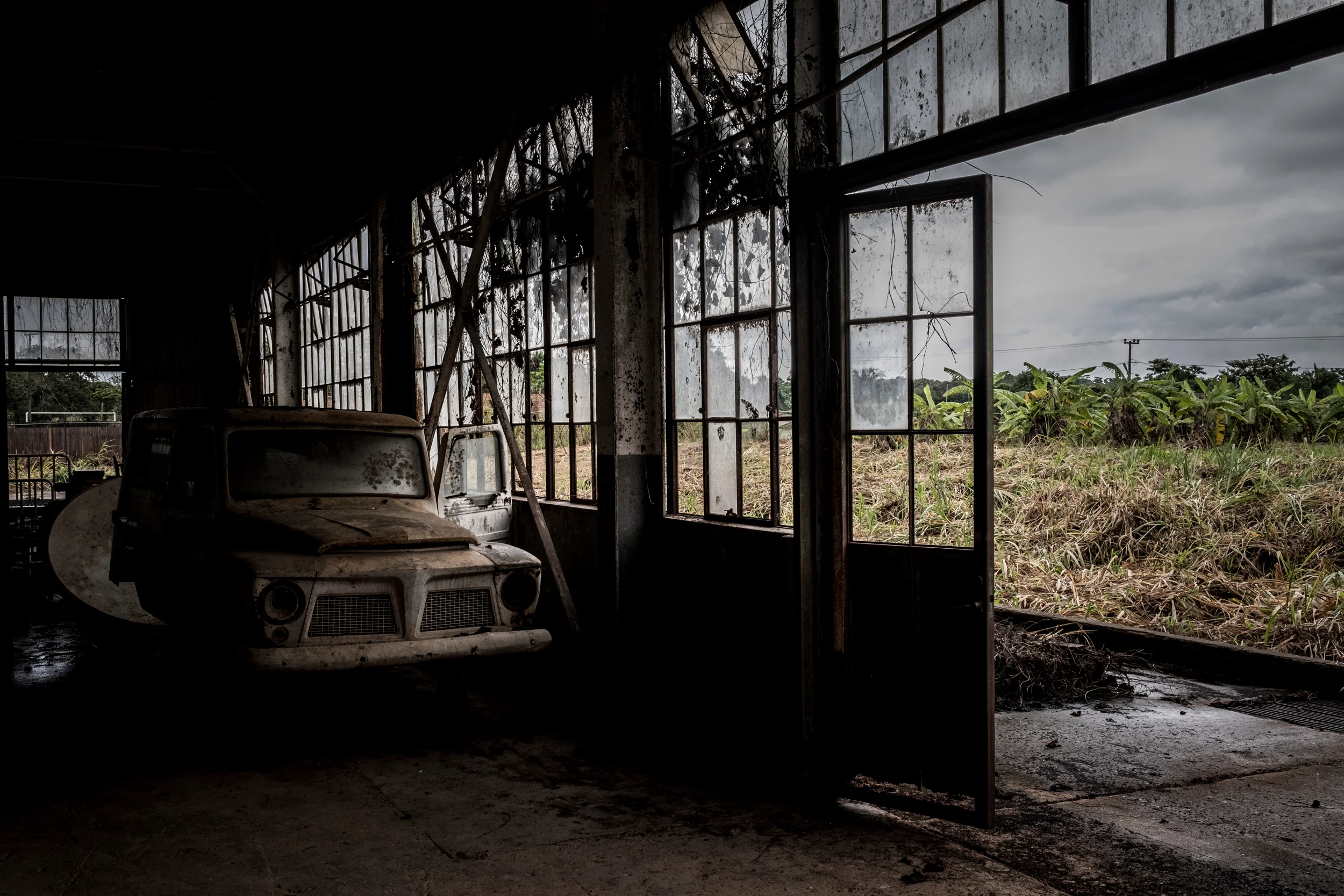  2/6/2017 Fordlandia, Brazil  Old vehicles and equipment are stored in the old workshops of Fordlandia, abandoned by the American's in the 1930's after Henry Ford's rubber plantation project there failed.  In the 1920's Henry Ford's Ford Motor Compan