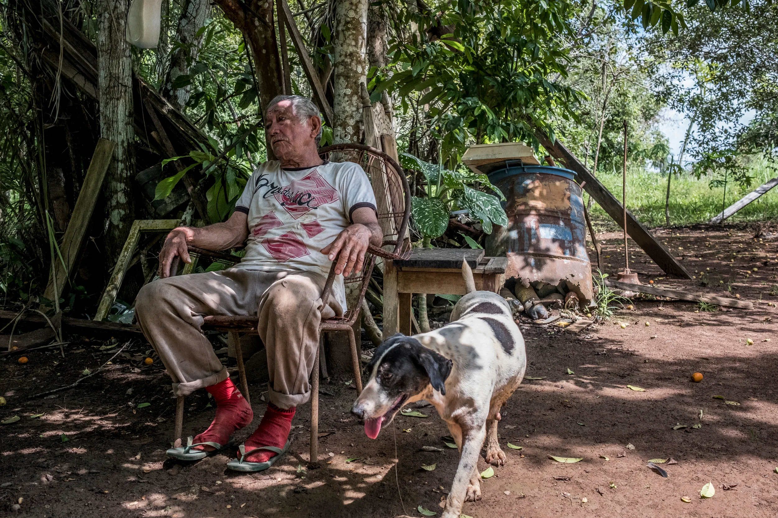  2/6/2017 Fordlandia, Brazil  Eduardo “Duca” Silva dos Santos, 66, photographed outside his home which is just by the decaying Fordlandia hospital, where he was born. 