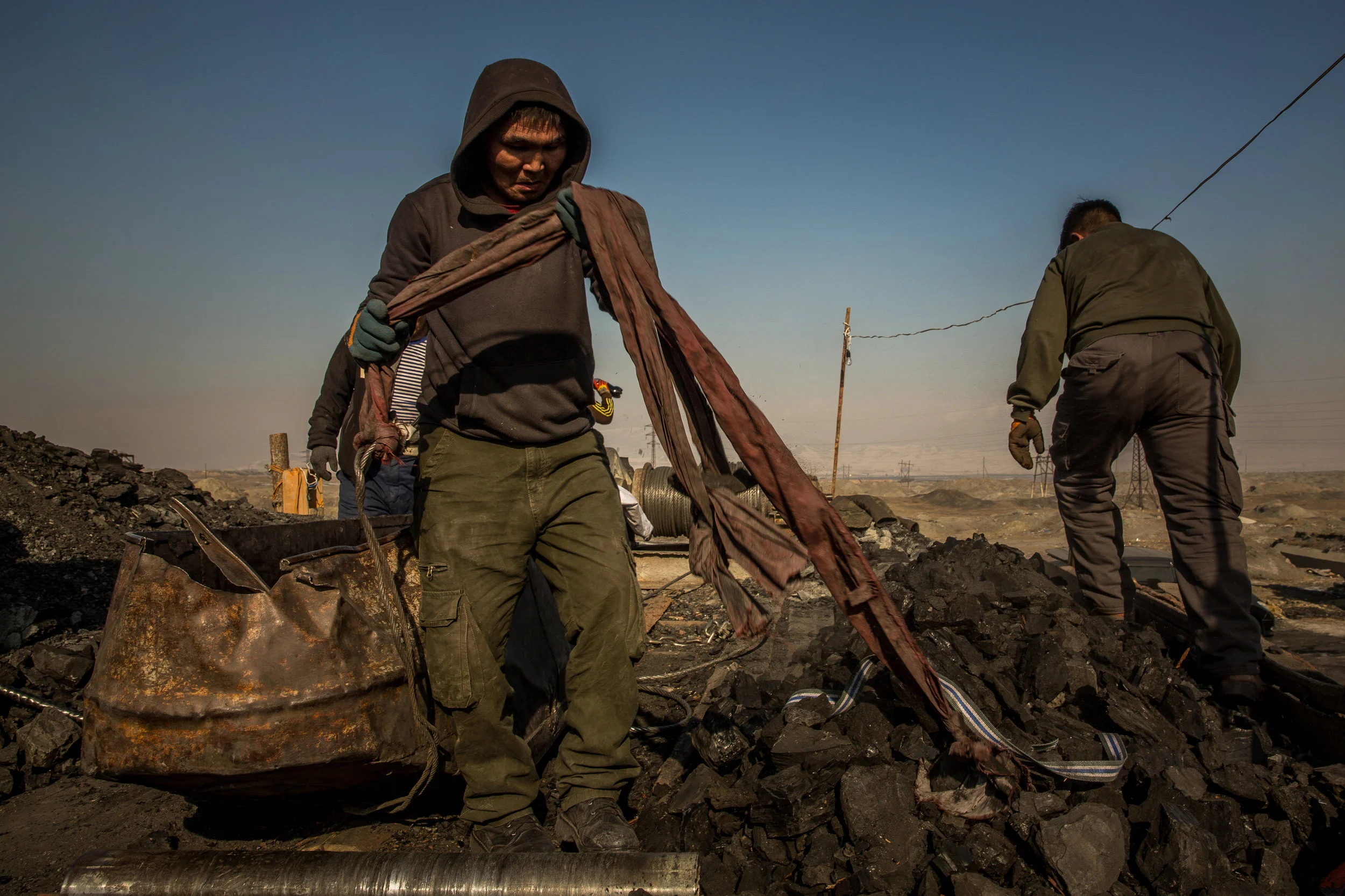  2/22/2018 Ulaanbaatar, Mongolia  Miners sorted coal at the Nalaikh coal mines which are 40km from Ulaanbaatar, but technically fall within the city's municipality. 