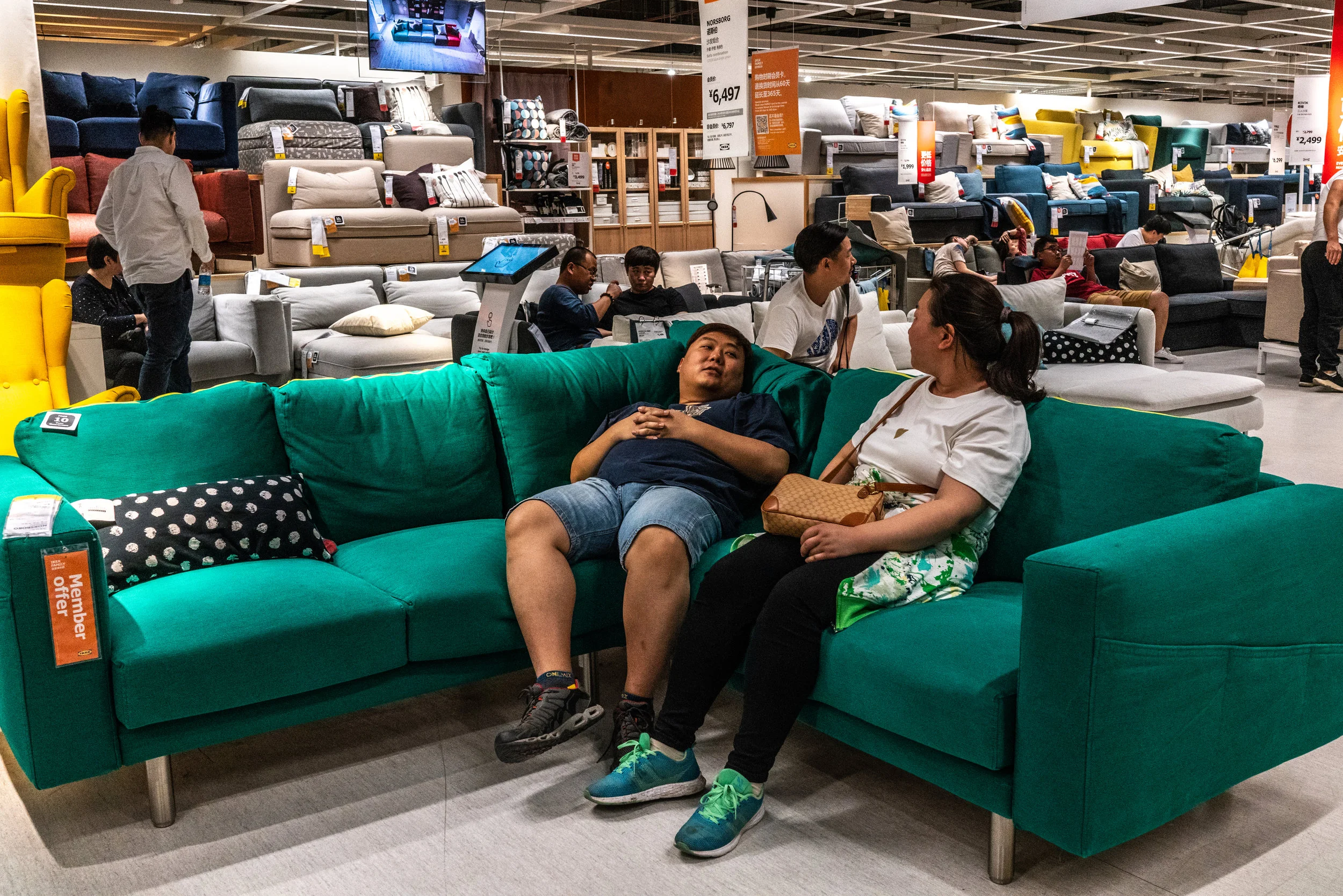  5/6/2018 Beijing, China  Families shopped for furniture at one of IKEA's Beijing showrooms. As China large cities have transformed into centers for stable income families with mortgages, brands like IKEA with a price point that would have been out o