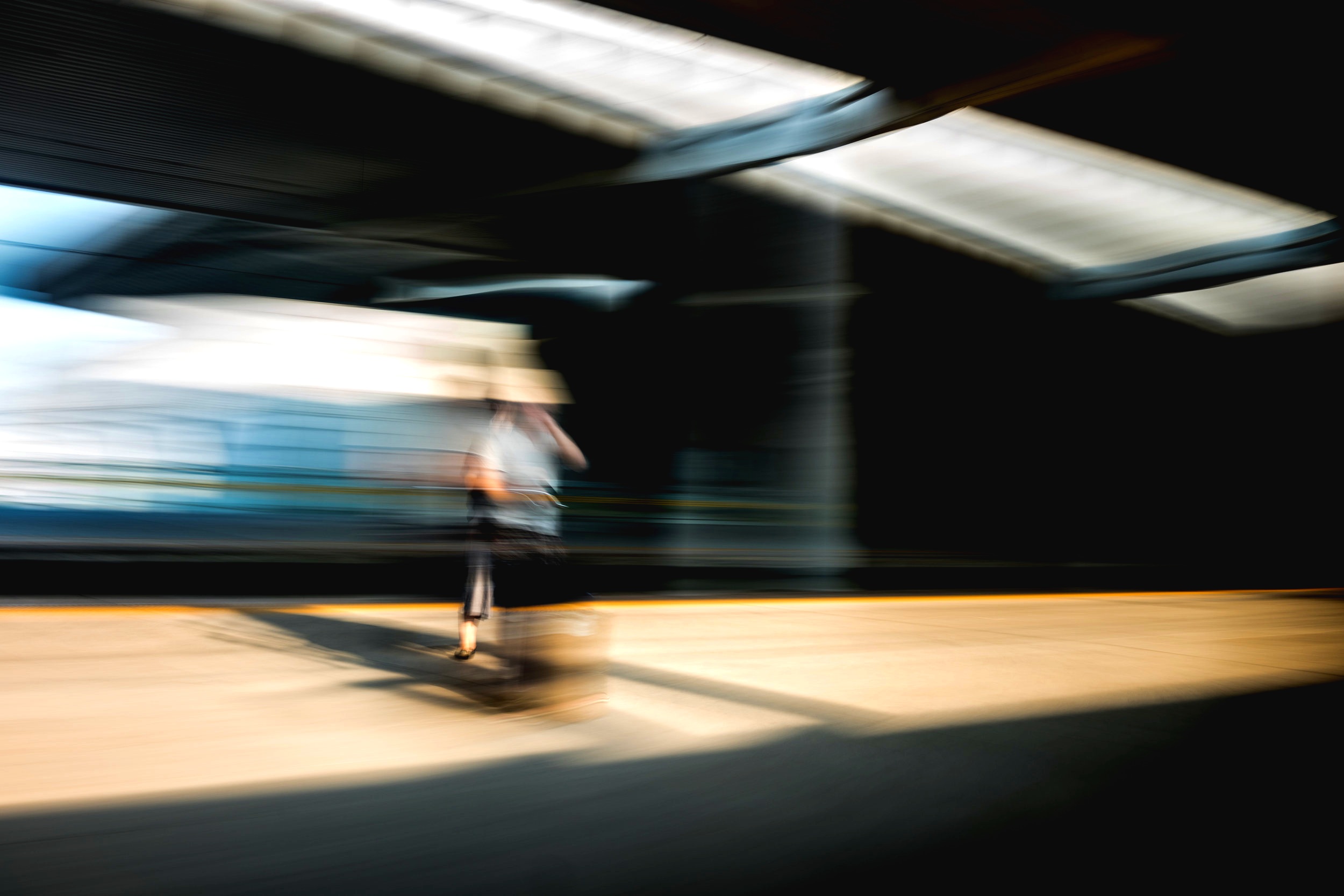  6/25/2017  A man was seen on the platform of a station between Beijing and Wuhan as a high speed train sped by.  