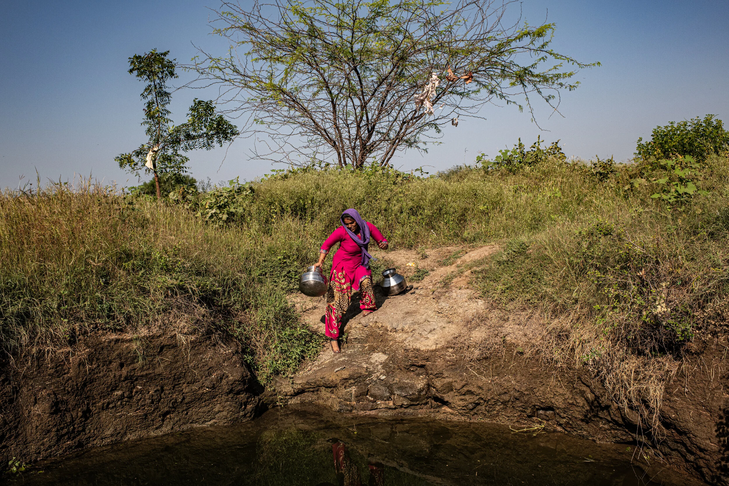  10/15/2019 Turkabad Kharadi, India  A resident of Turkabad Kharadi collected water from a well a few hundred yards from their village, which they use to do their laundry. The well, which fills during the monsoon, would soon run dry, they said. 