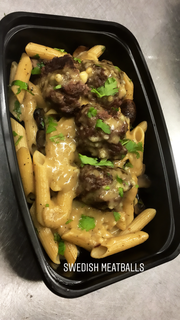 Swiss Meatballs Pasta 
