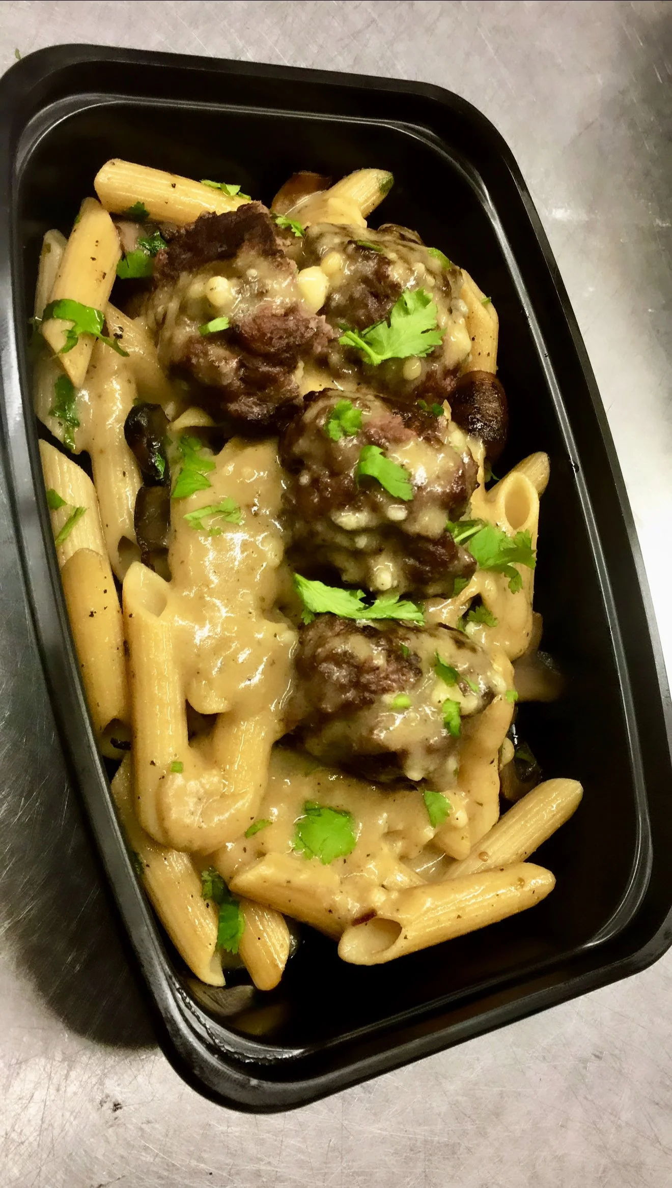 Swiss Meatballs Pasta