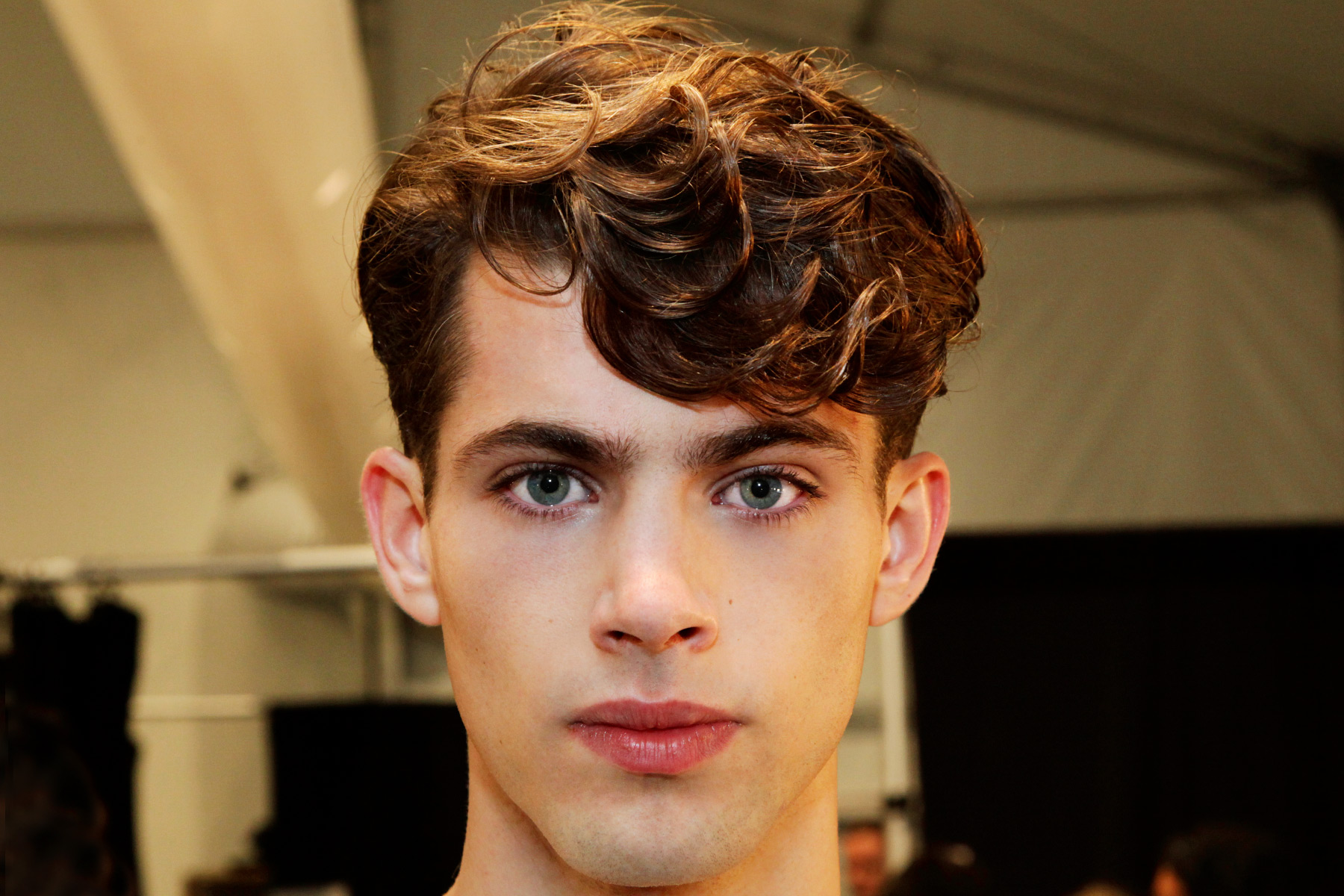 Close-up male model at Timo Weiland