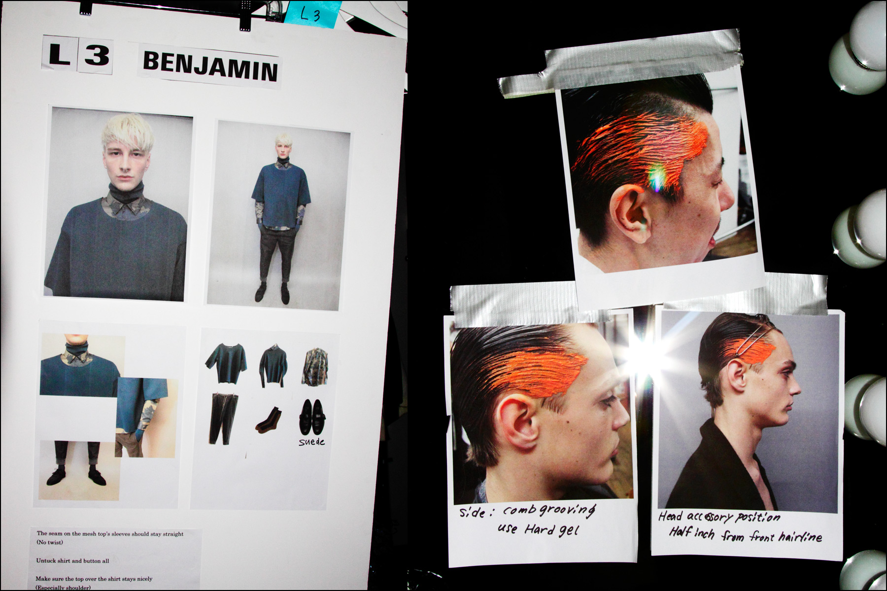 Men's grooming notes at Robert Geller