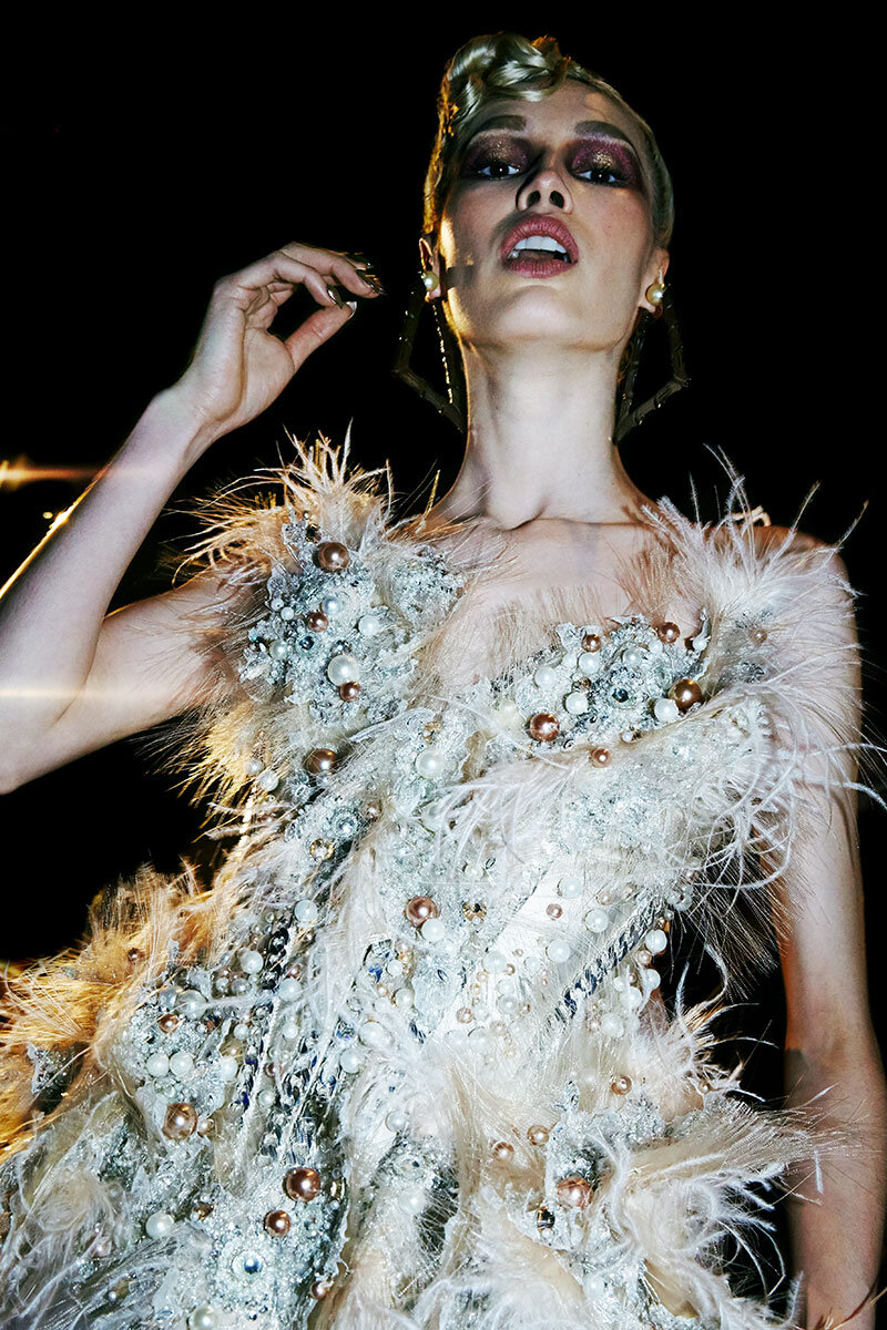 A model exits the runway at The Blonds Fall/Winter 2017 show.