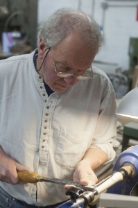 Chaim Hand-turning knife Handles for his award winning range of kitchen-ware