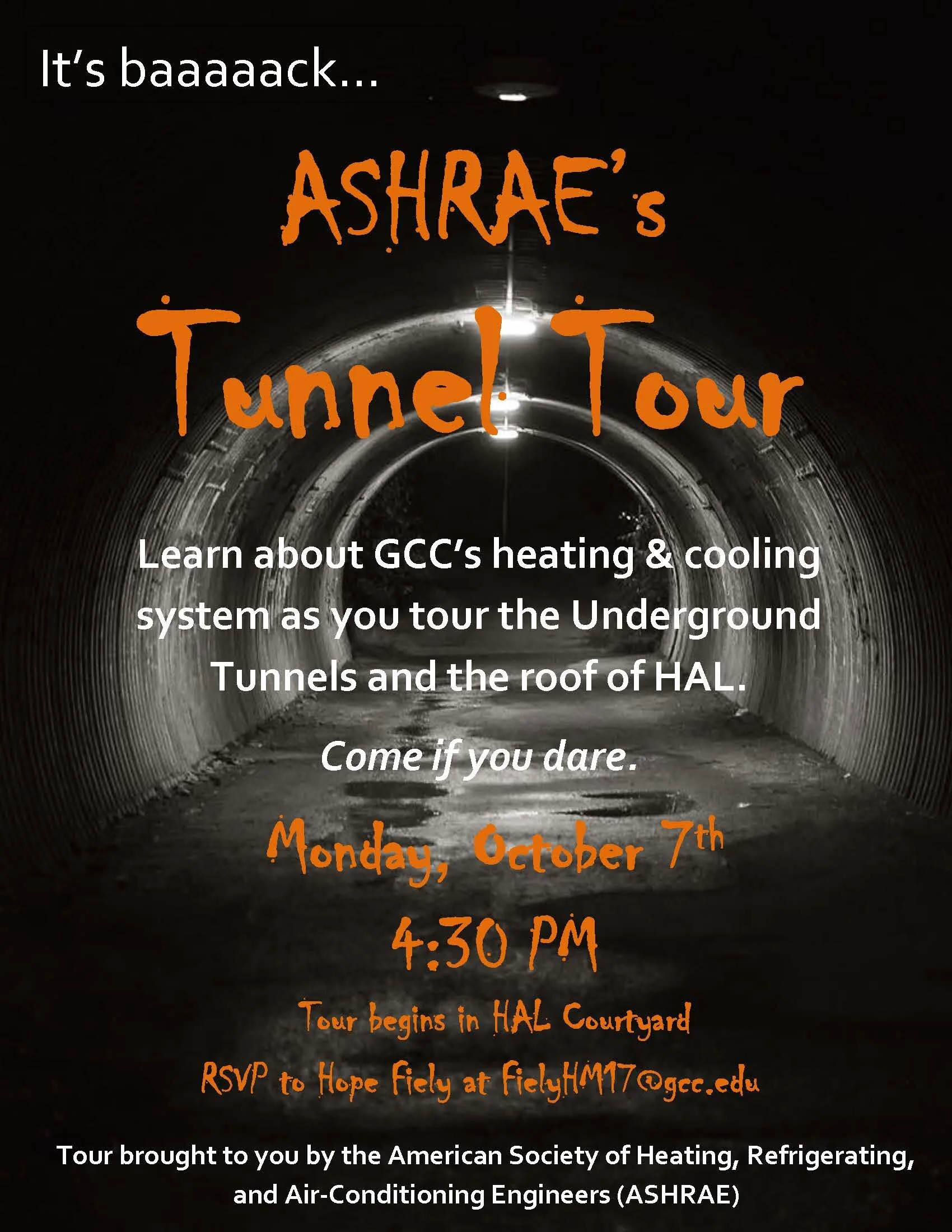 ASHRAE - Student Branch Activities - Grove City College Tunnel Tour