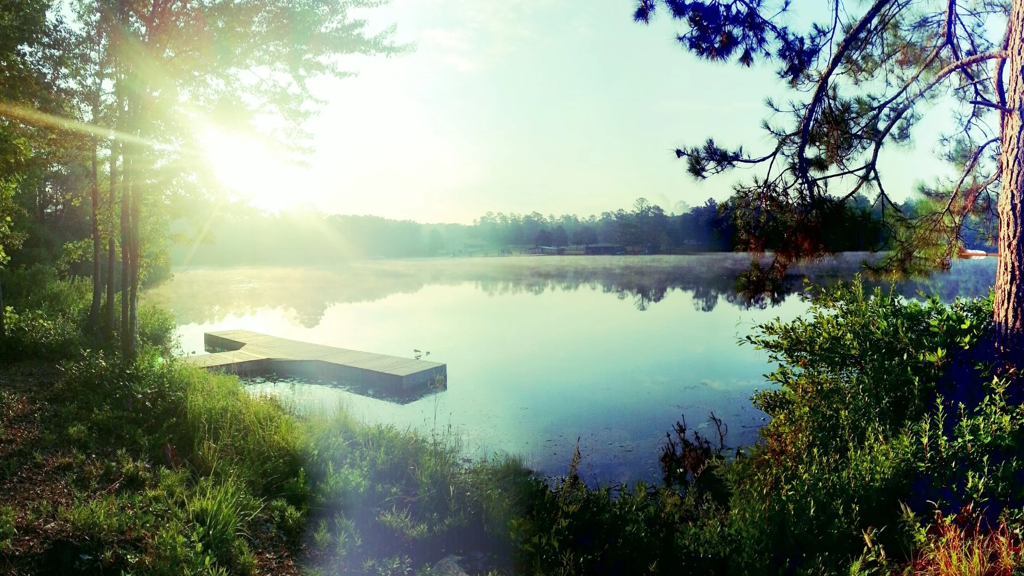 Our cabin area just after sunrise