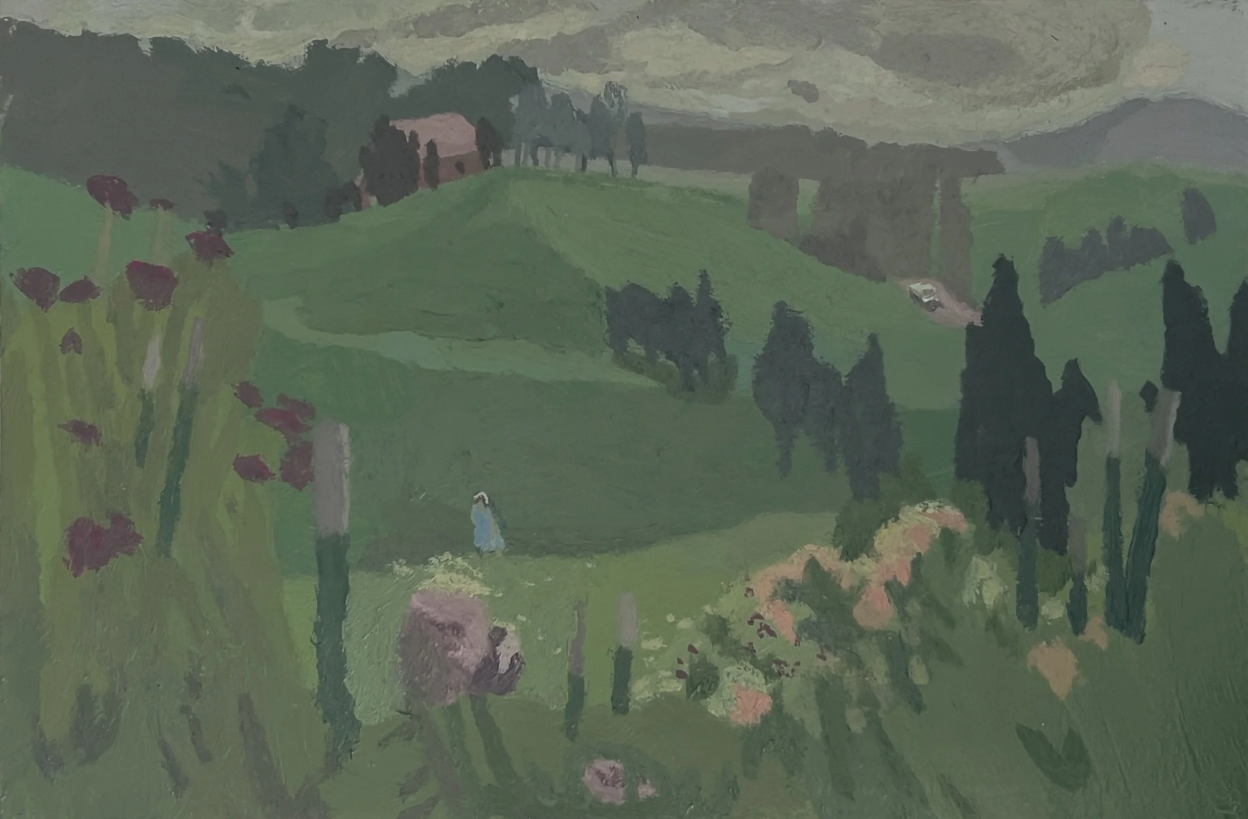 Brian Rego, Solitude and Innocence, 2023-2026. Oil on board 10 x 15 inches 25.4 x 38.1 cm © Brian Paul Rego Courtesy of the artist and Steven Francis   