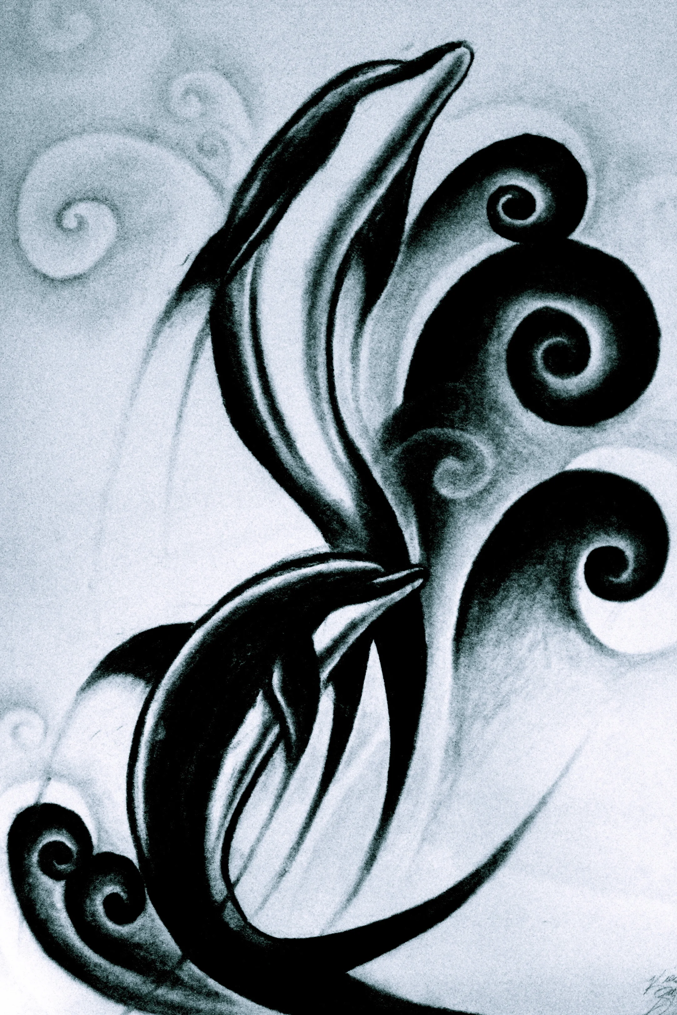 Sea Spirits | Charcoal Sketch
