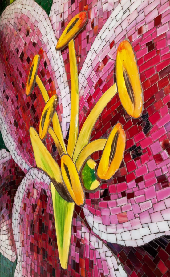 Pink Iris Mosaic (Detail)