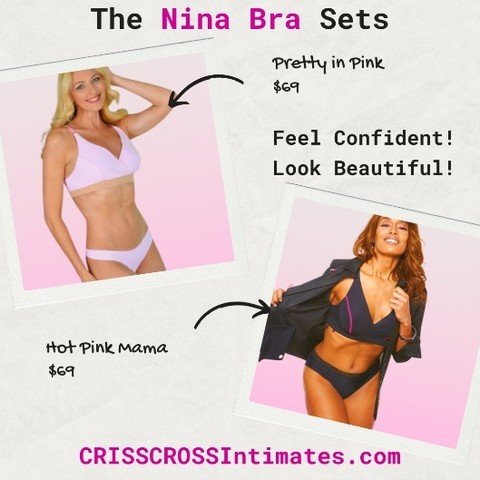 The thing about Spring is &quot;PINK&quot;. Try our 'Pretty in Pink' or 'Hot Pink Mama' Nina Bra and panty sets. Also available in 8 other vibrant colors.
#ThinkPink #Spring #NinaBra #CRISSCROSSIntimates #comfy #seamless #luxe #wirefree #wrapbra #mag