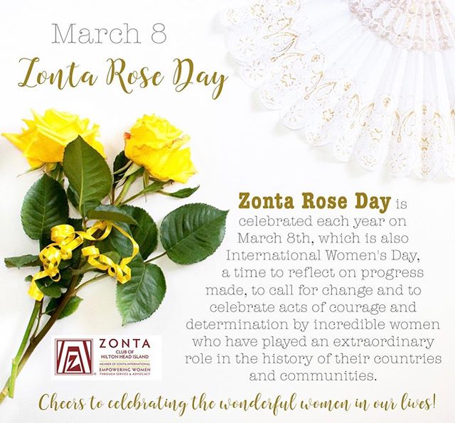 Happy #zontaroseday and #internationalwomensday to the amazing women around the world and in our community. 💛 .
.
.
.
.
#zonta #zontainternational #hhi #hiltonhead #hiltonheadisland #celebratewomen #empowerwomen #womenempoweringwomen