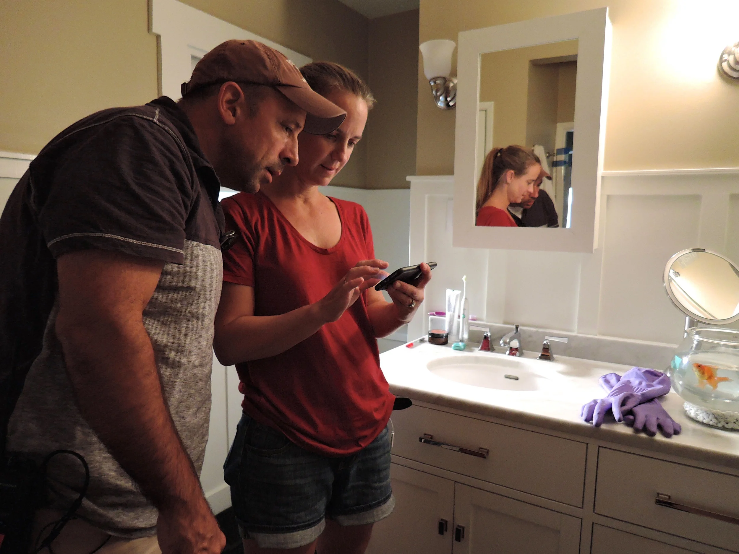 1st AD Julian Petrillo and director Monika Petrillo