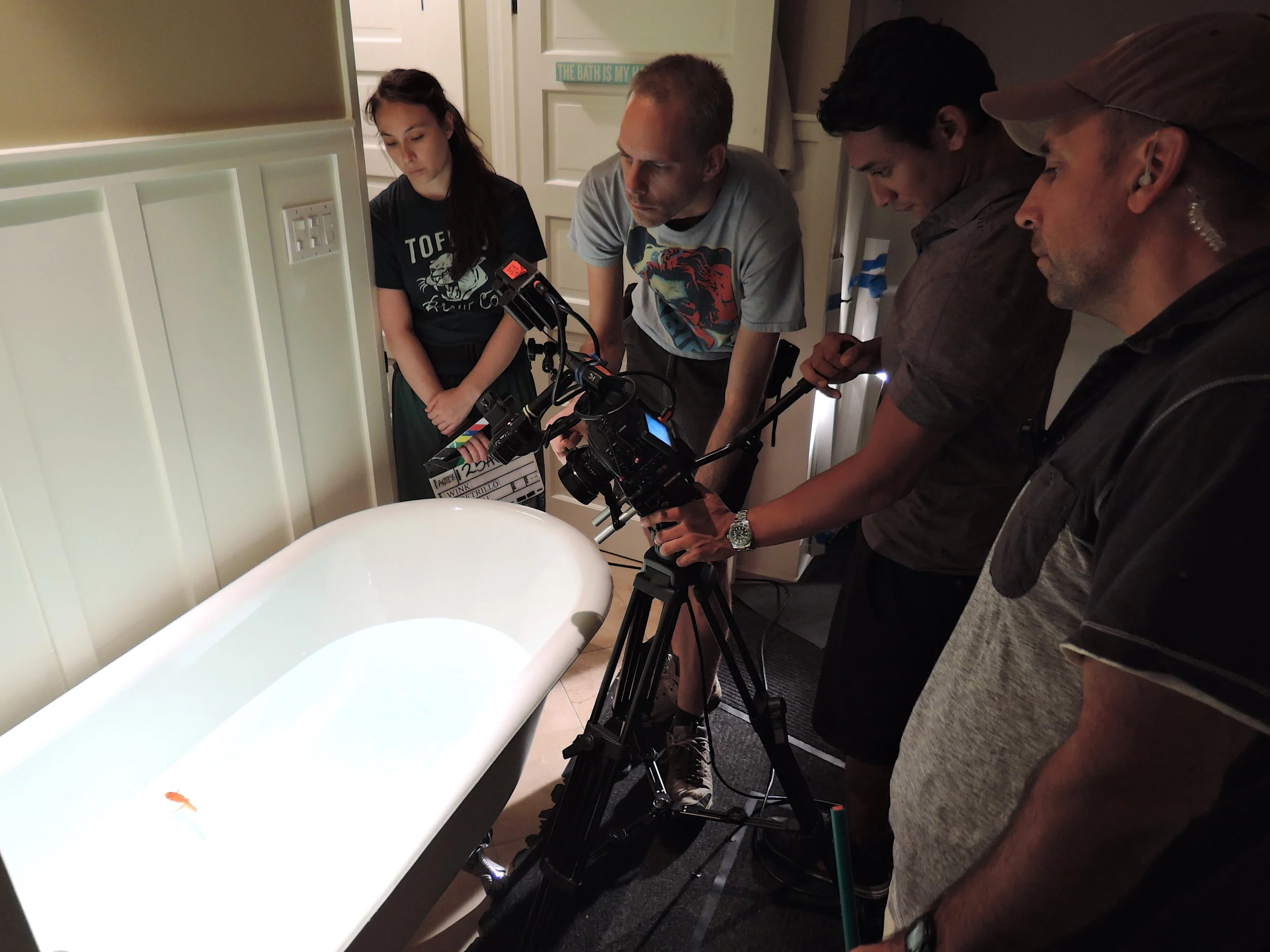 WINK camera crew with one of the lead actors
