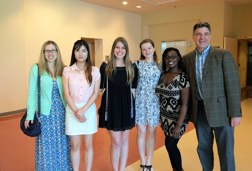 (Left to right) Janet Boseovski; undergraduate students Hye Lim Shin, Sarah Martin, Lera Tsygankova, and Nya Wilson; and Stuart Marcovitch