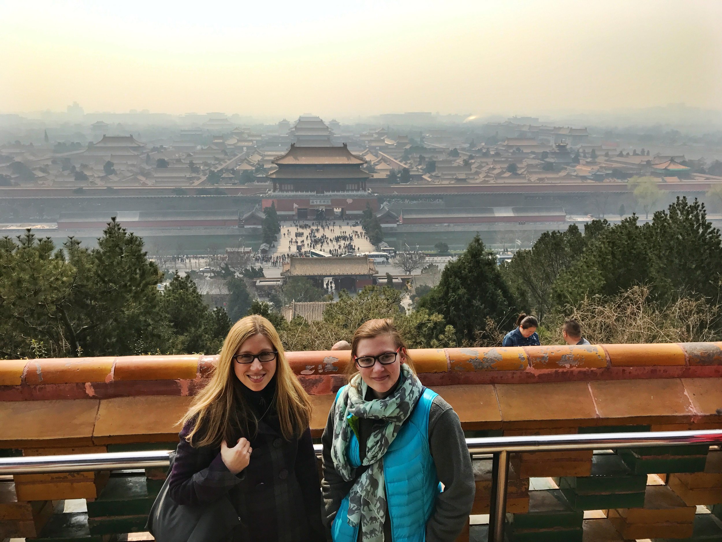  Janet and Kimmy with the "Forbidden City" behind them in Beijing. 
