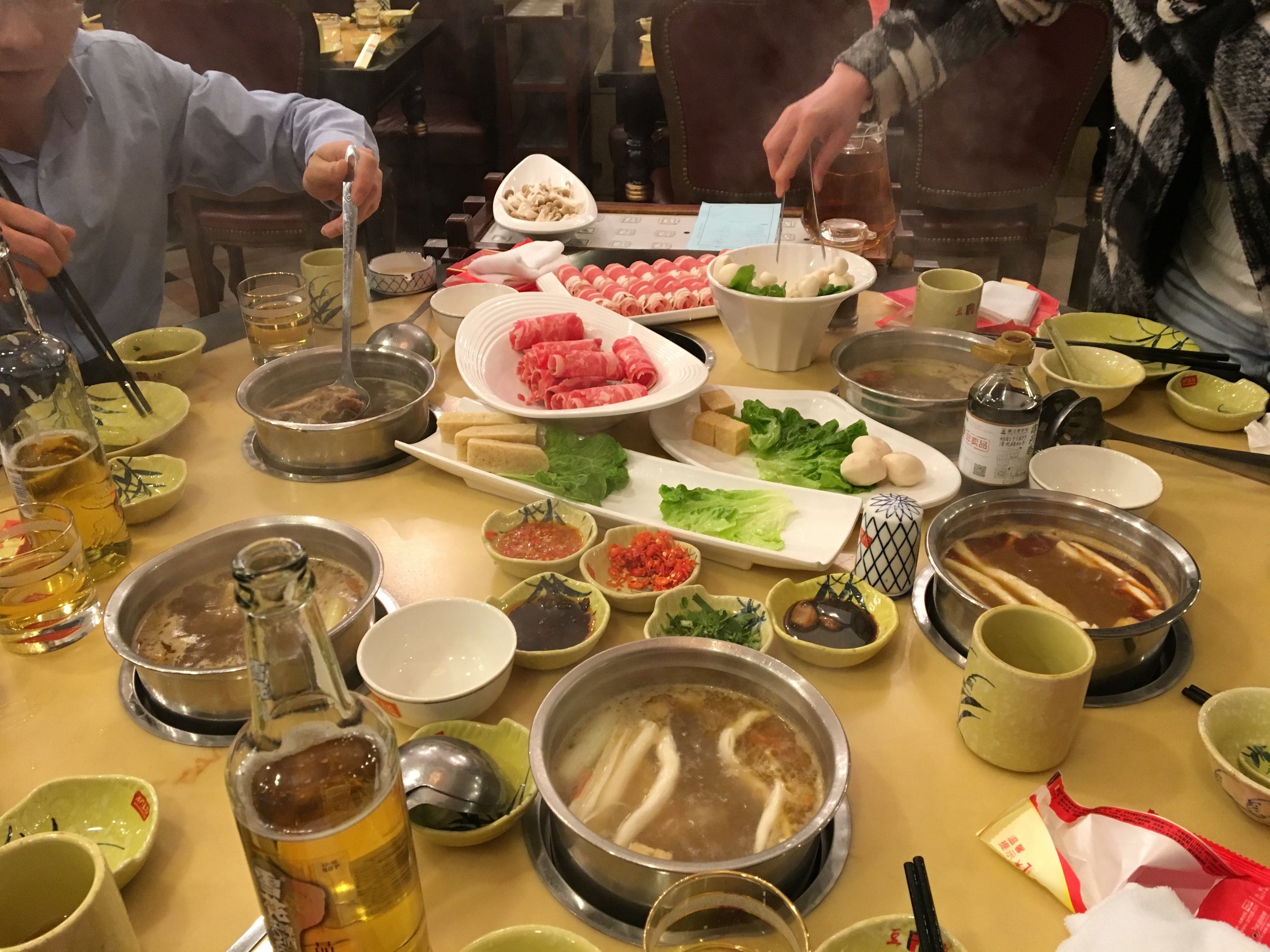  "Hot pot" dinner: Pick your broth, add which veggies or meats you would like to cook in it, and enjoy! 