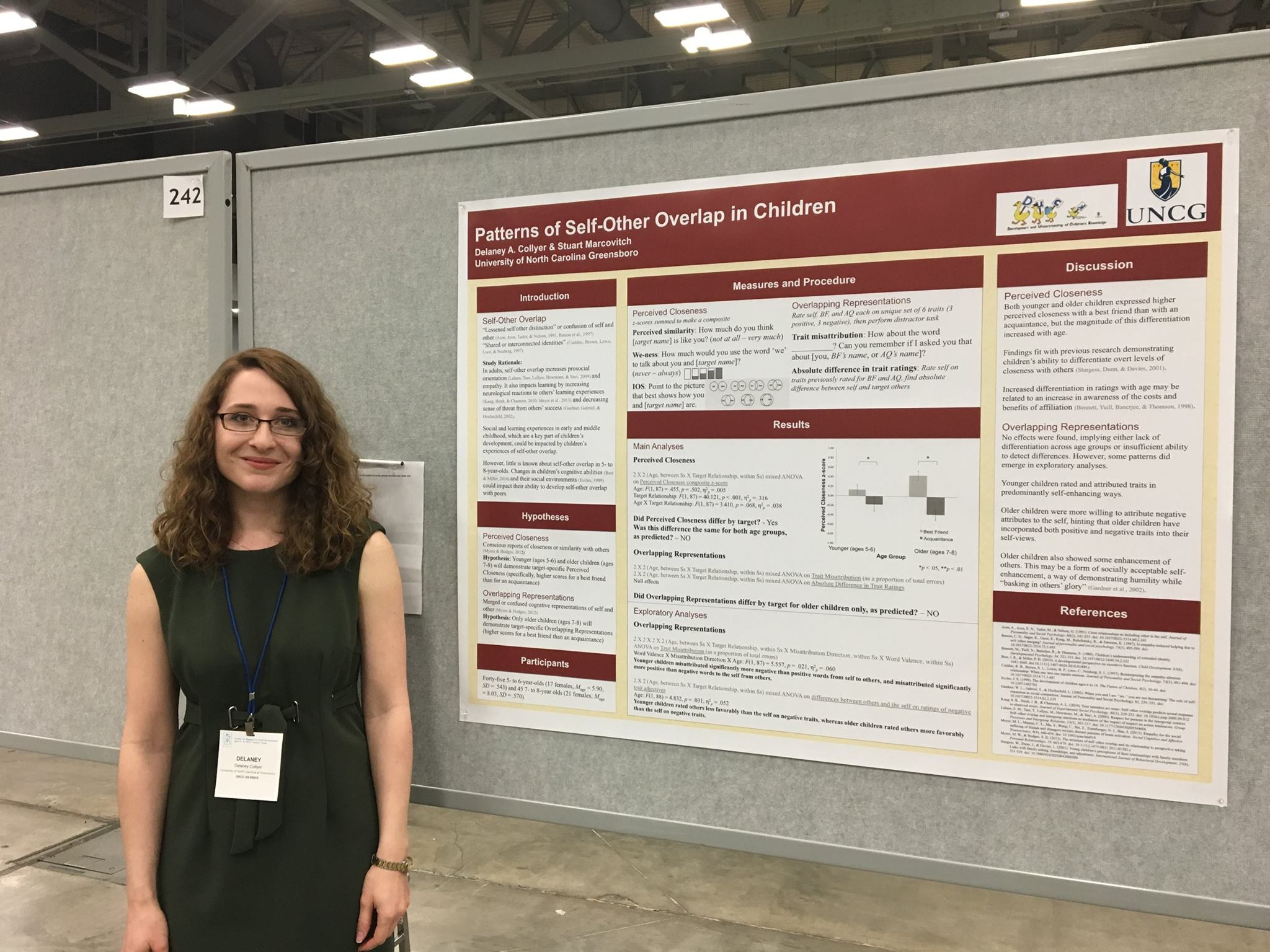  Delaney Collyer, presenting her work on how similarly children view themsevles and their peers at SRCD 2017 