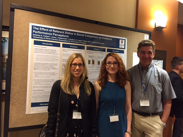  (L to R) Dr. Janet Boseovski, Delaney Collyer, and Dr. Stuart Marcovitch following Delaney's presentation on children's judgments of their own task performance 