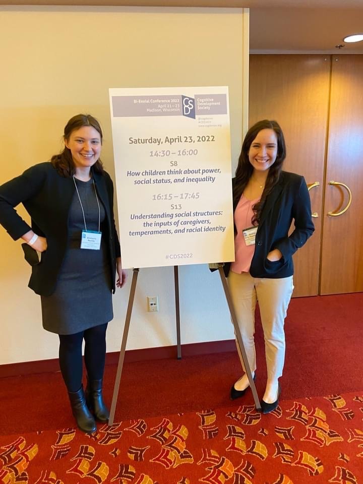  Kimmy Marble and Andrea Yuly-Youngblood presented a talk at a symposium that explored children's understanding of power, social status, and inequality. 