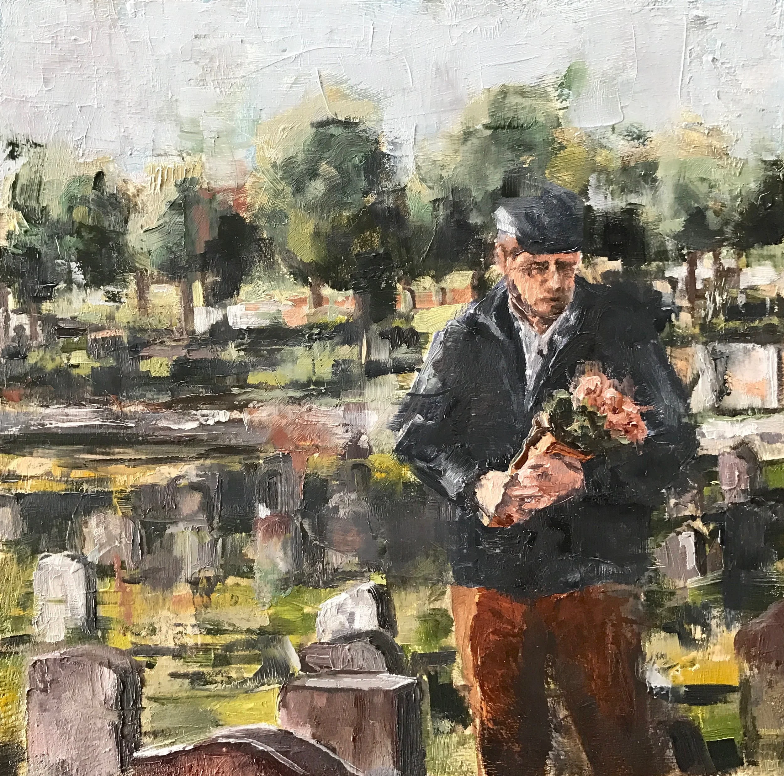 holding on 8"x8" oil on panel