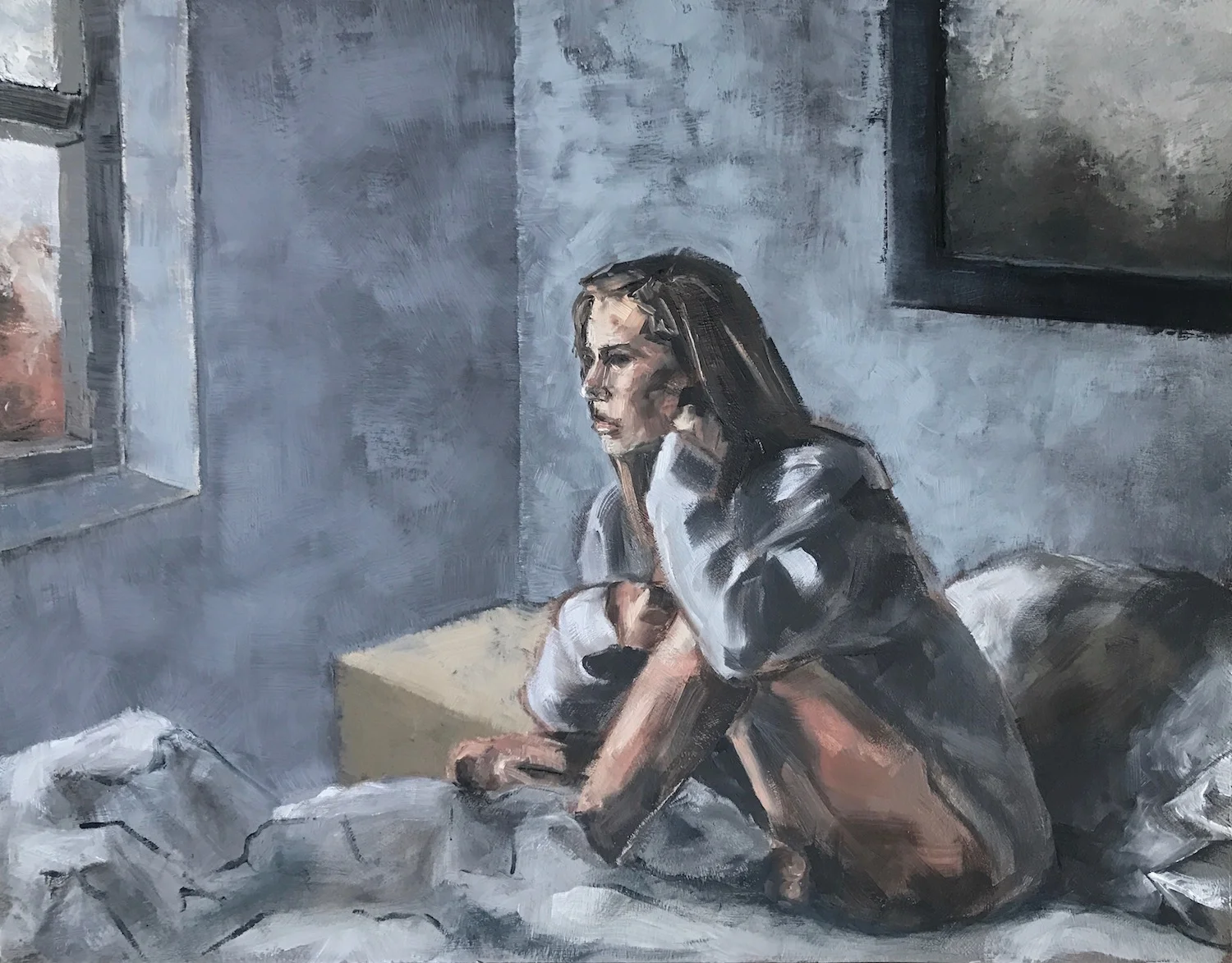 it's just a feeling and no one knows yet 11"x14" oil on panel