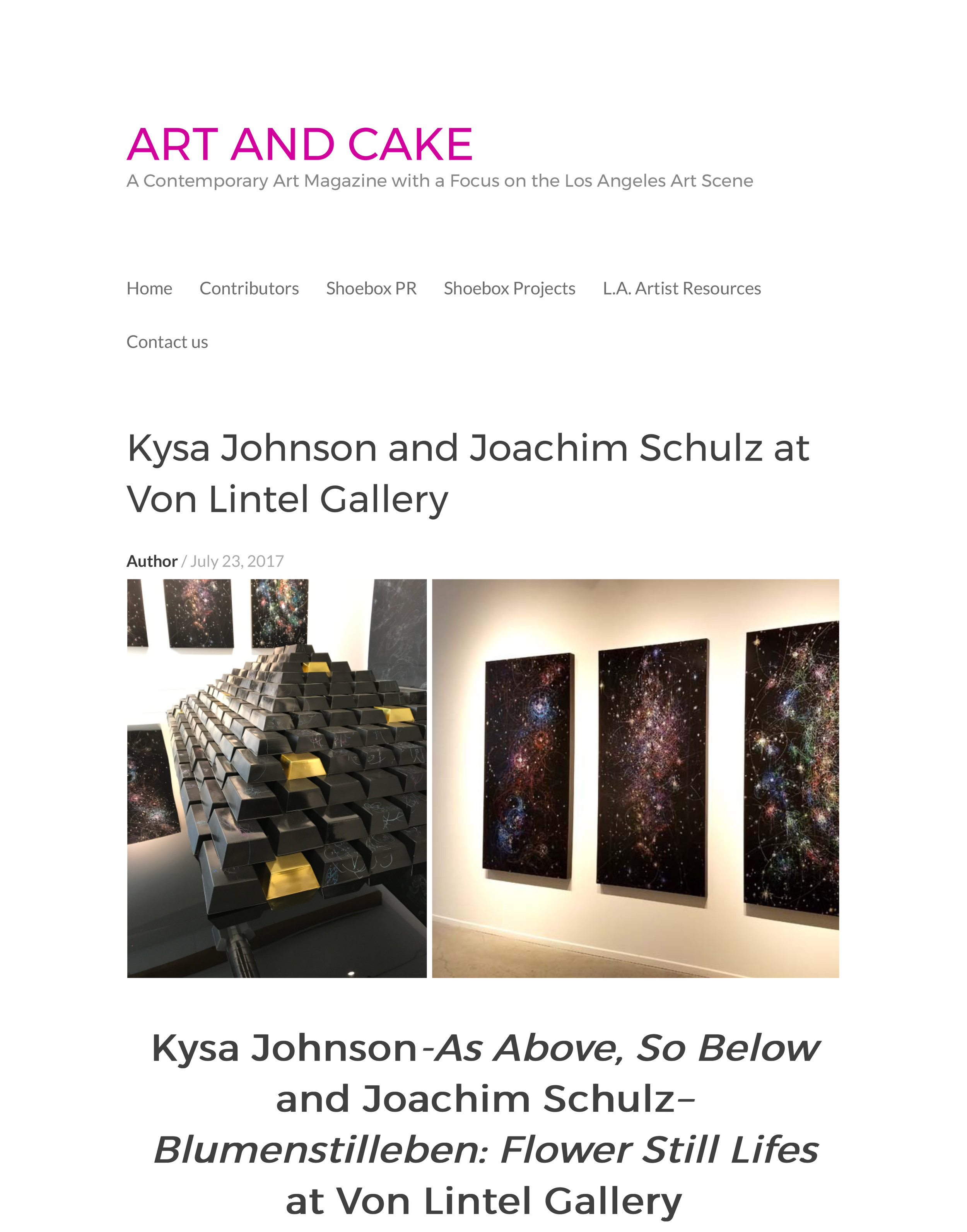 Art and Cake LA - Review As Above, So Below