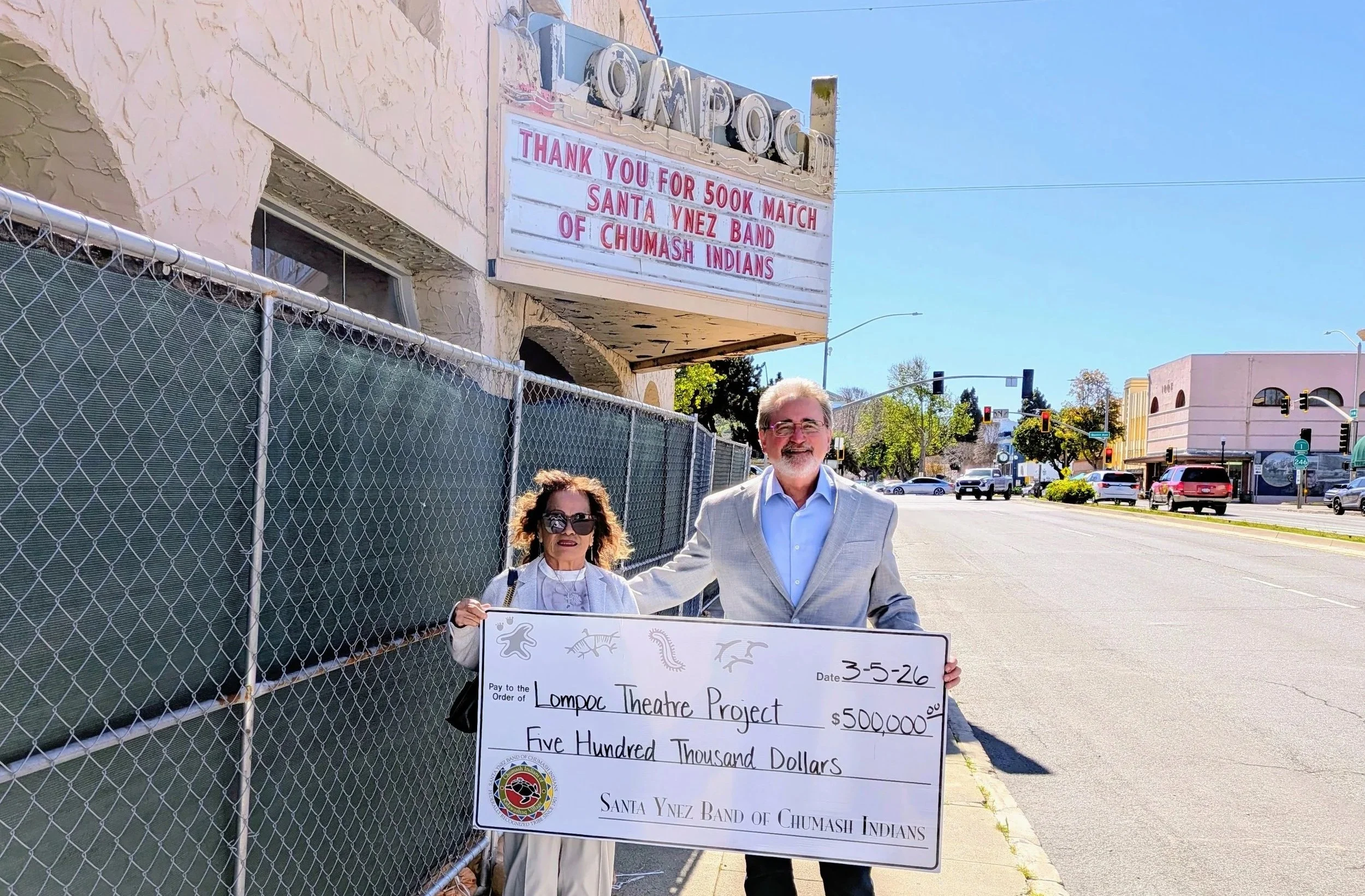 Santa Ynez Band of Chumash Indians Donate $500k to Lompoc Theatre Project