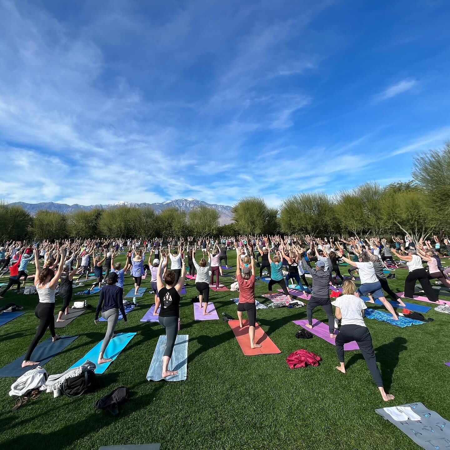 This is nuts. 400 people attended my class at Sunnylands last Friday. The vibe, the energy, the setting&hellip;everything was amazing. I&rsquo;m so honored to be asked to hold these sessions. #sunnylands #clinicyoga #californiayoga