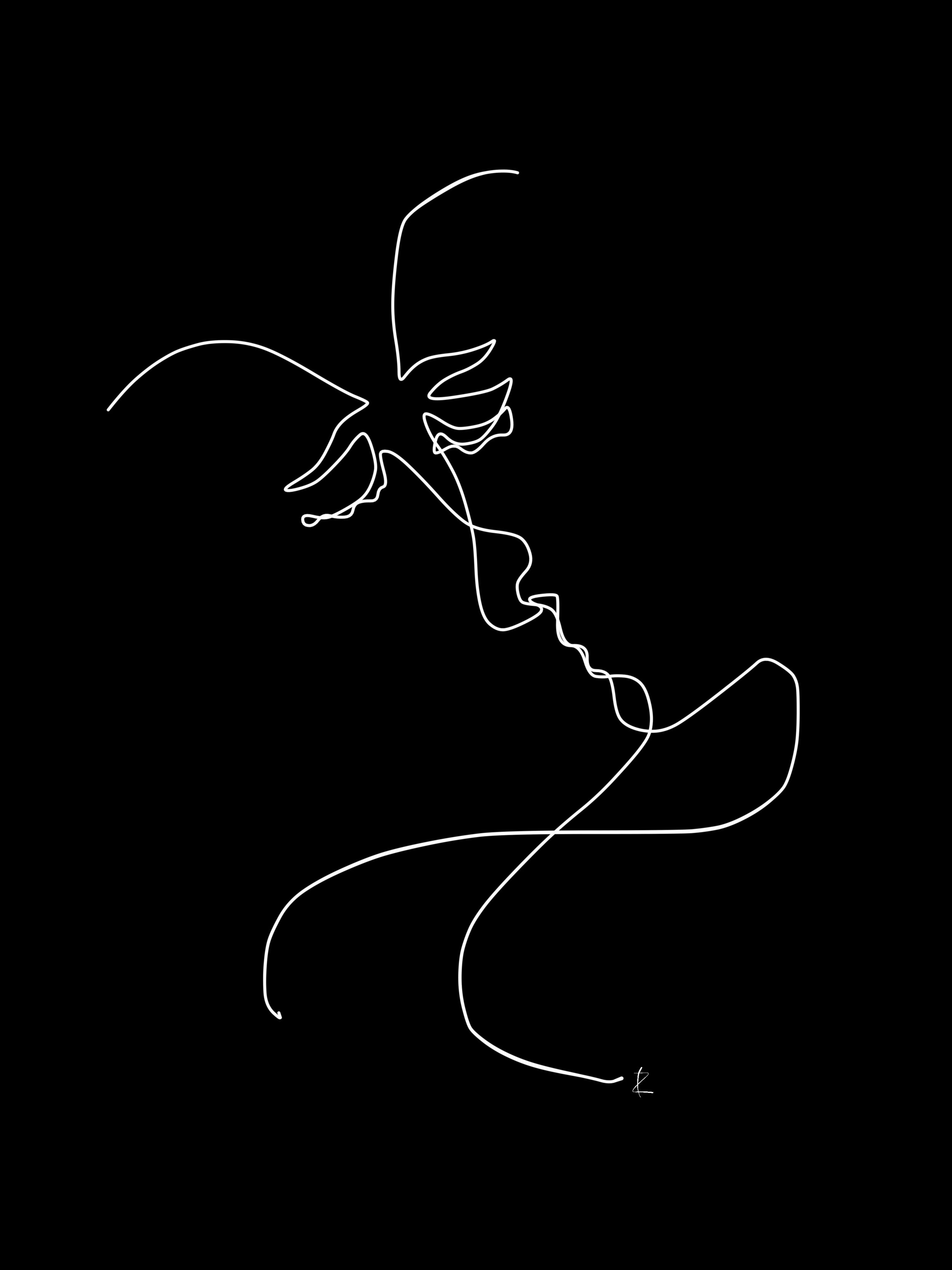 Goodbye kiss. Two lines.