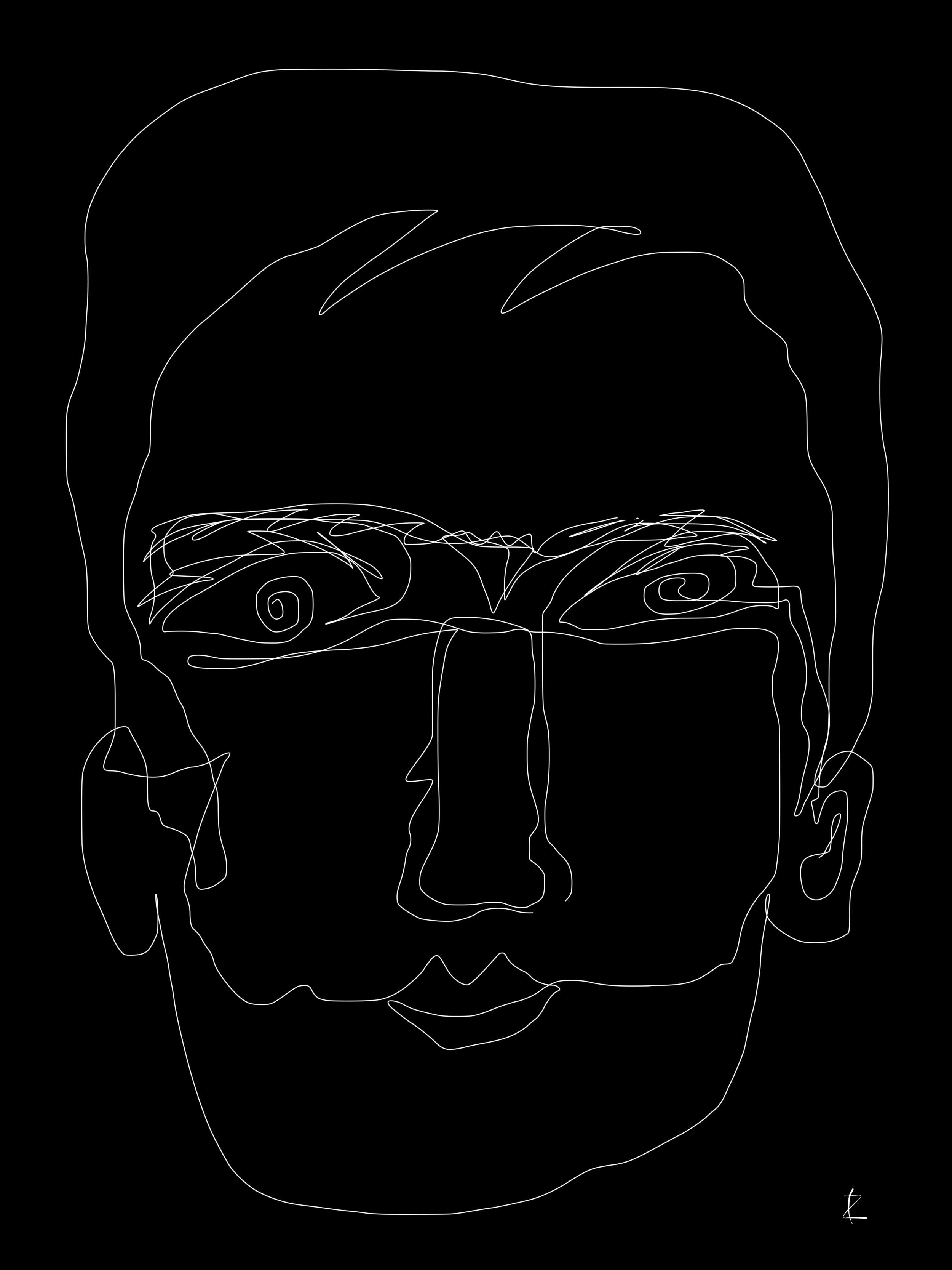 Portrait. One line.