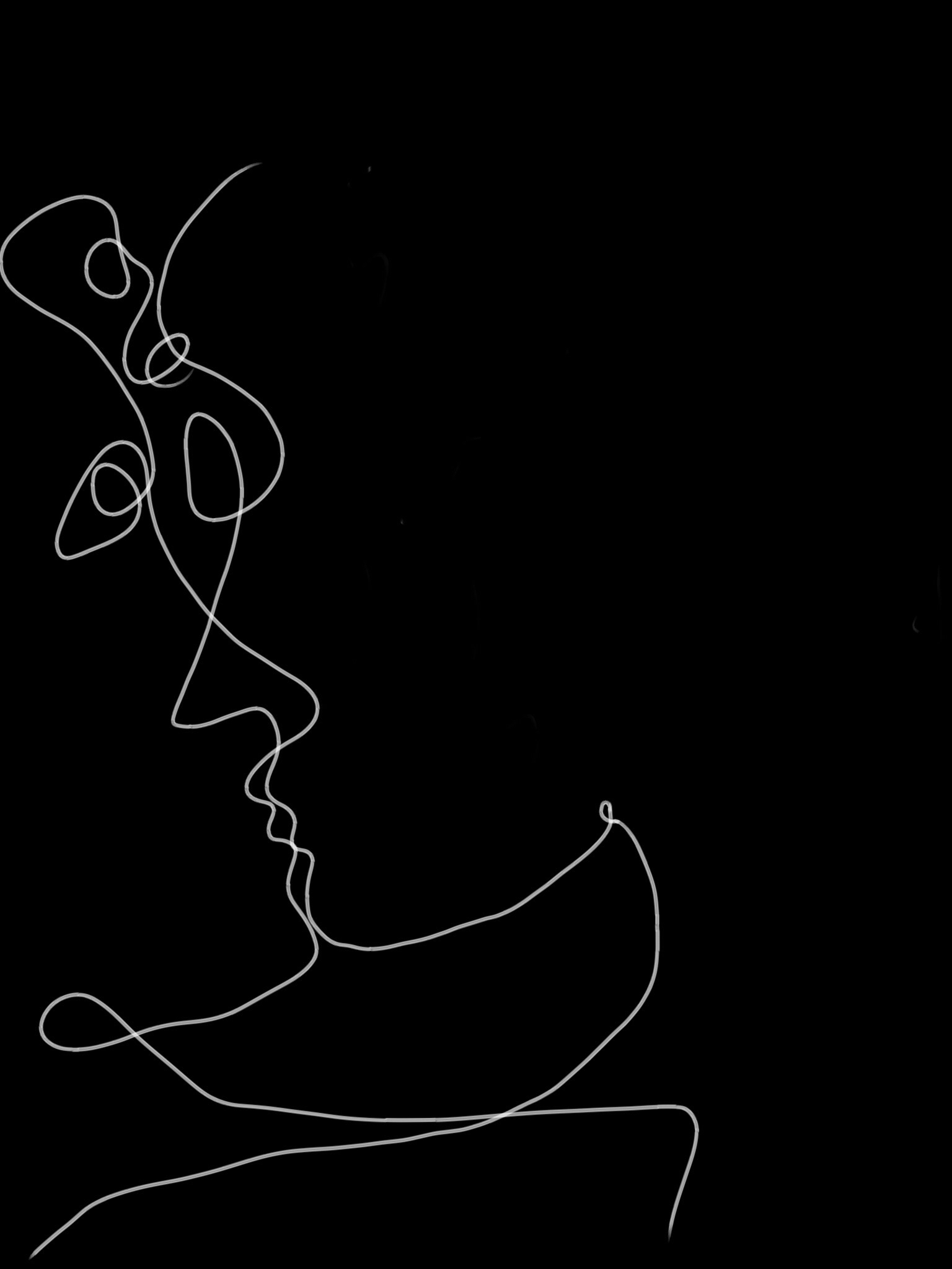 The kiss. Two lines.