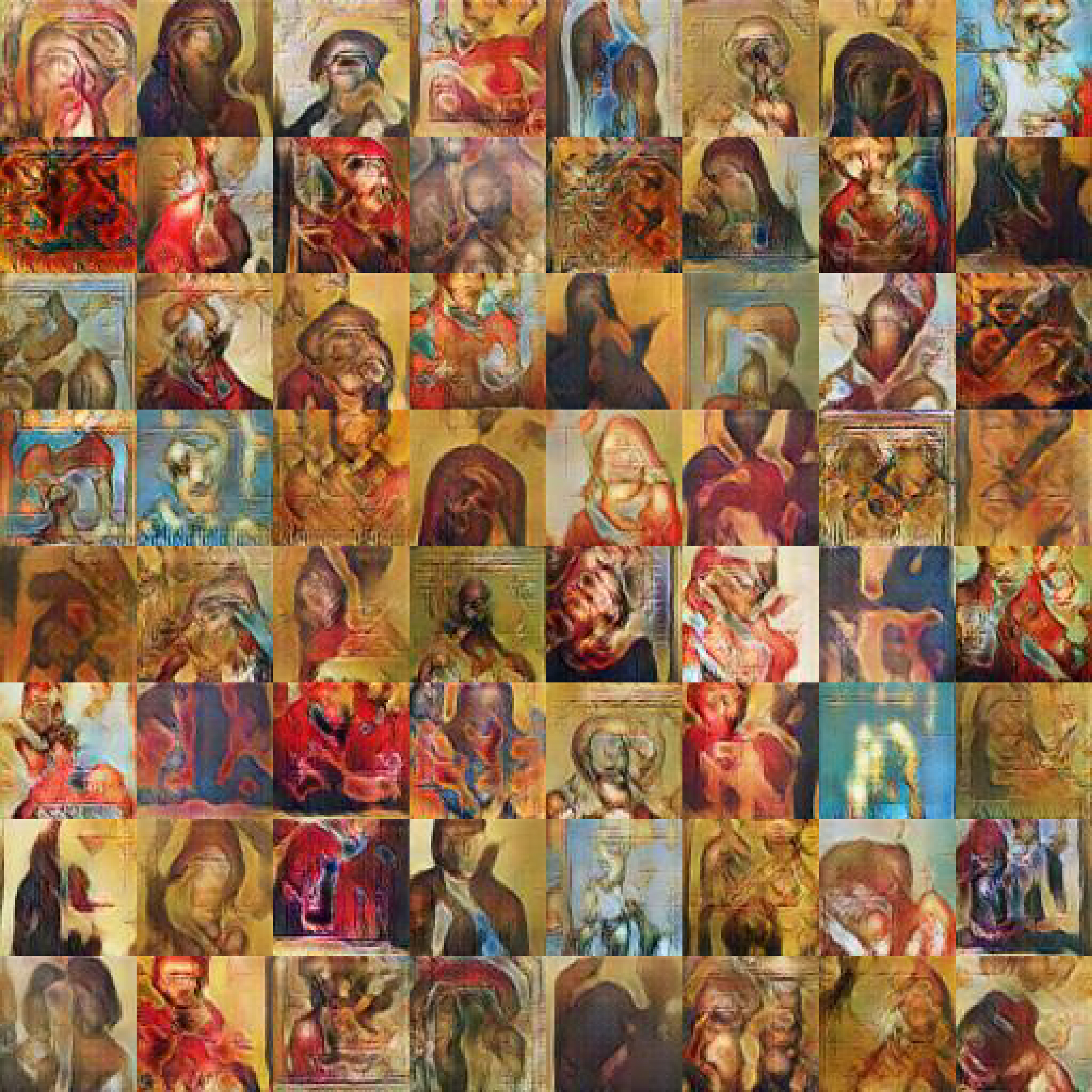 “In the name of the Father.” Byzantine iconography generated by DCGAN.
