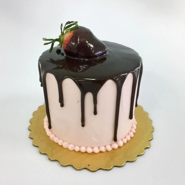 Chocolate Covered Strawberry Drip Cake