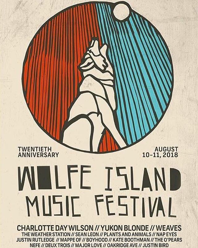 So honoured to be playing 
@wolfeislandmusicfestival this summer! Whatta lineup! @charlottedaywilson @yukonblonde @weavesband @theweatherstation @plantandanimal @napeyes @justin_rutledge @mappeof @therealkateboothman @nefemusic @deuxtroismusic @major