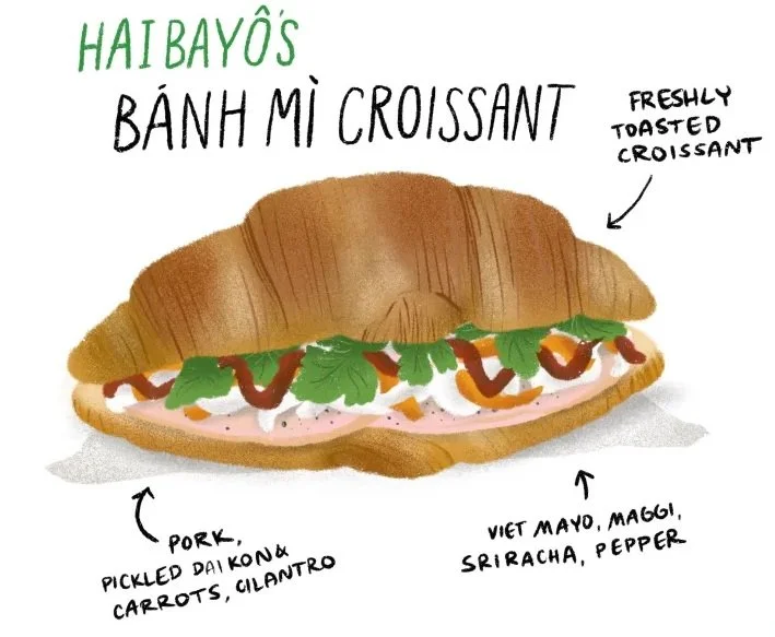 Croissant bánh mì at Haibayô Café